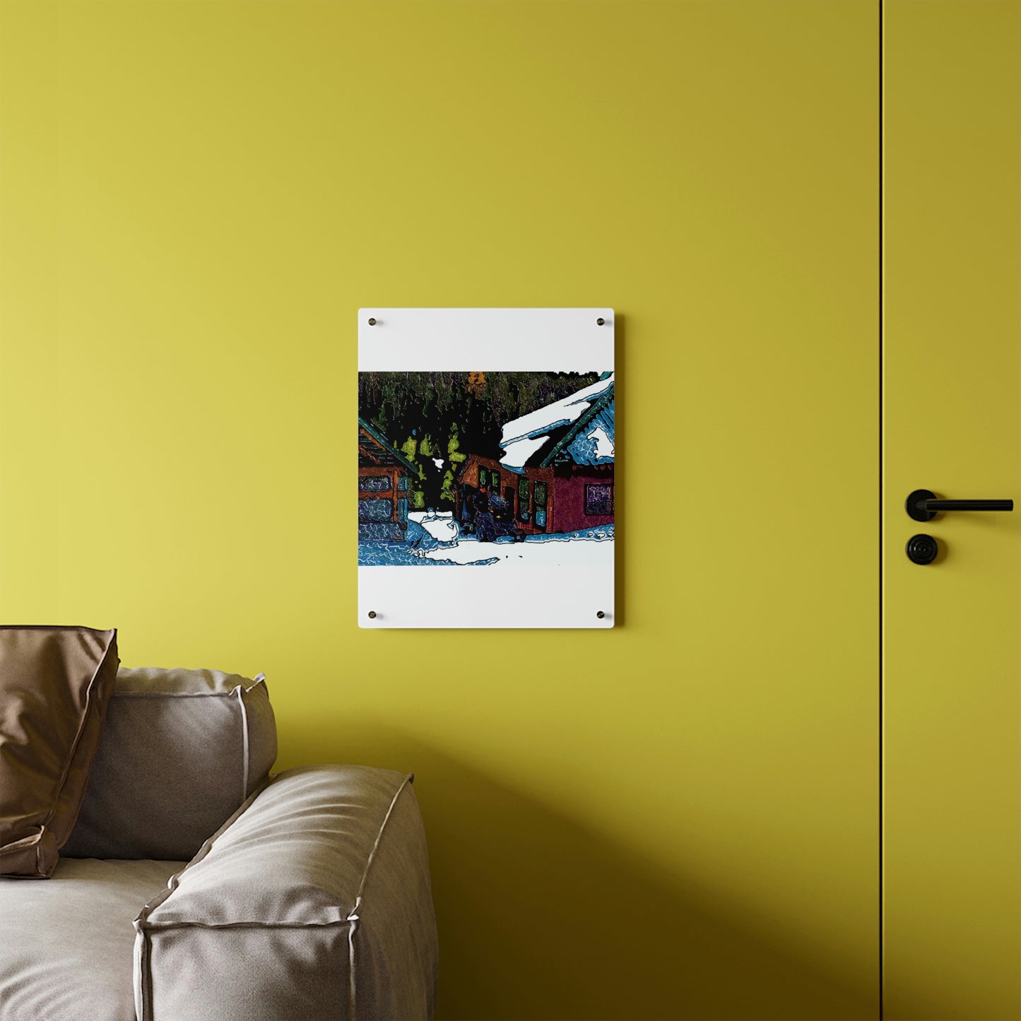 Acrylic Wall Art Panels ... "A Rider Passeth-Through-It" ... Colors Galore & A Bit Of Impressionism ... Original Works. Winter 2021. Central Idaho. Rendering Time: 12 Hours ...