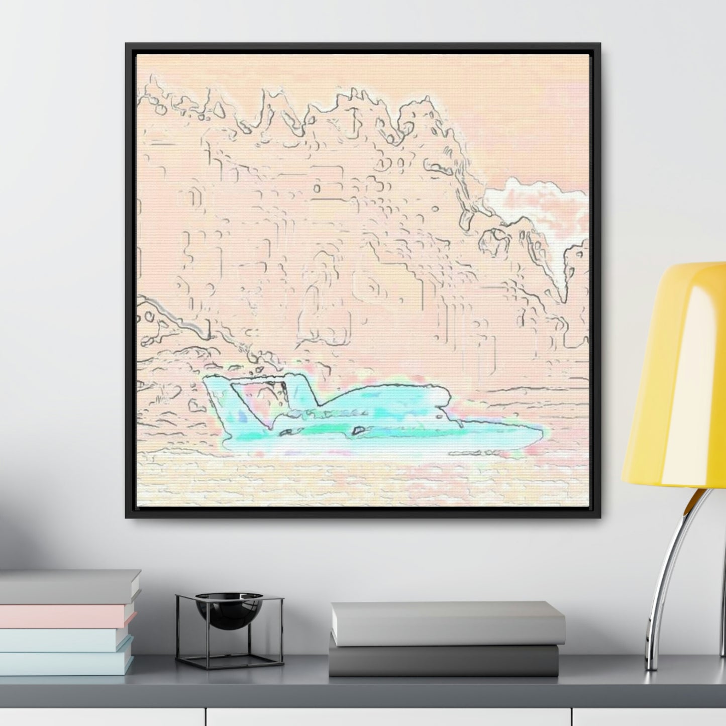 Gallery Canvas Wraps, Square Frame ...  Seattle Columbia Cup On Lake Washington ... "Dave Wilcox Heads For The Win" ... Associate Gift-Photo ... Original Works ...