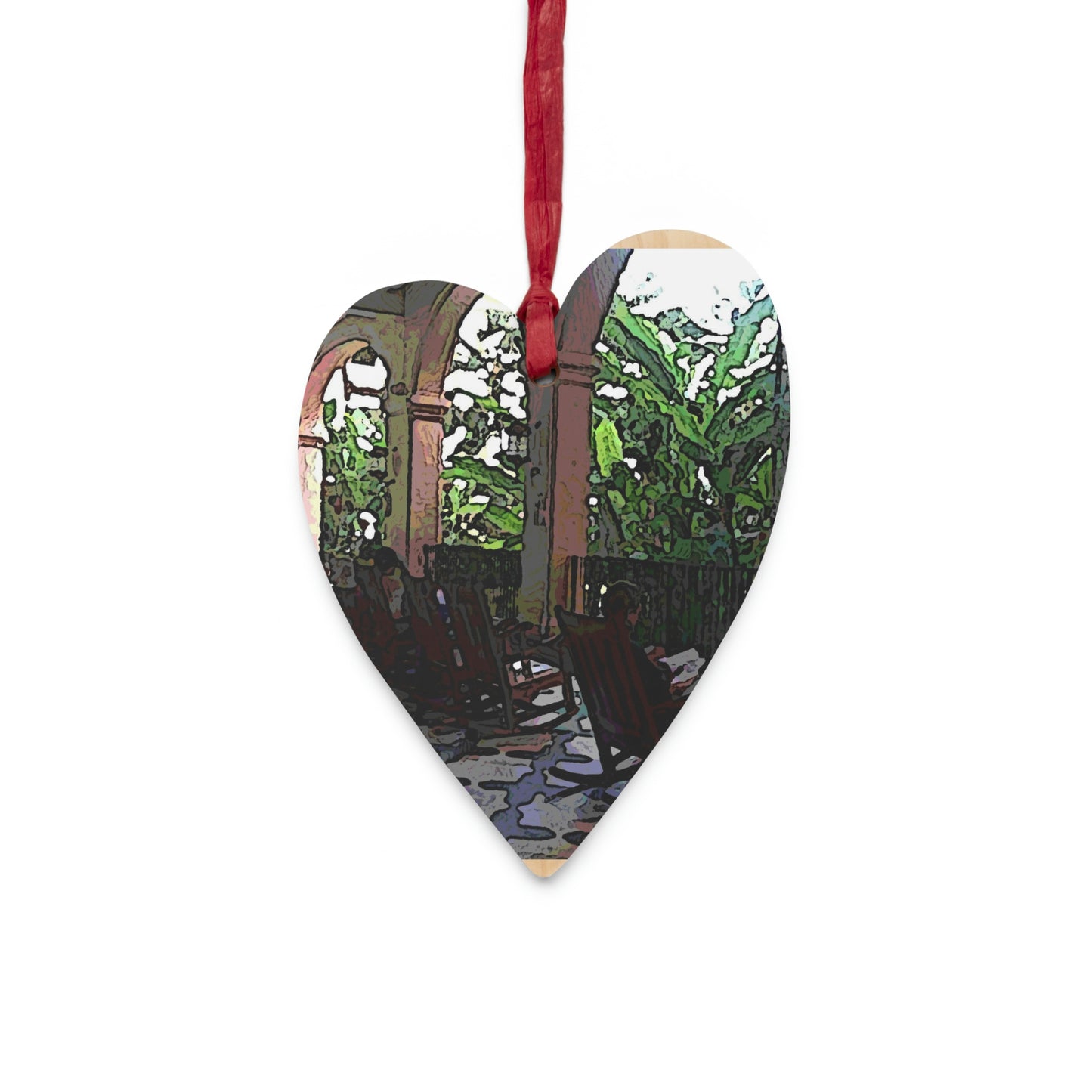 Wooden Ornaments ...  Lanai & Rocking Chairs At: 'The Pink Palace' ... The Royal Hawai'ian ... Honolulu, HI ... '27Oct2014' ... Original Works ...