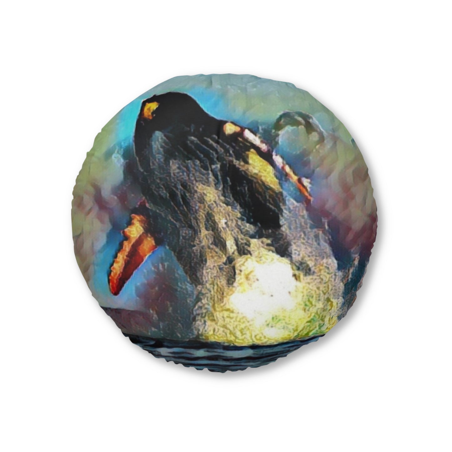 Tufted Floor Pillow, Round ... An Extraordinary Humpback Breach ... 'With Explosive Energy' ... Family Archives (KPH) ... Circa: 21st Century. Maui, HI ... Original Works ...