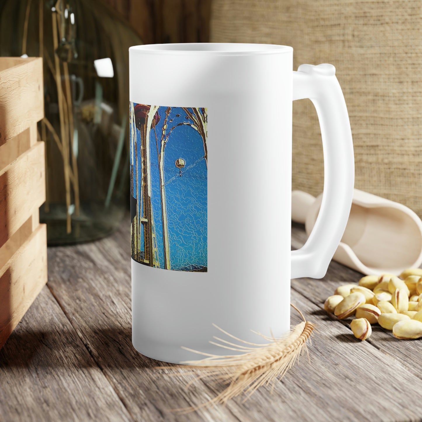 Frosted Glass Beer Mug ... "Seattle's World Fair ... 'A Family Favourite' ..." Original Works ...