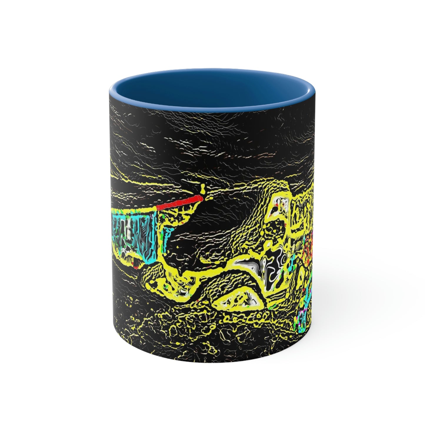 Accent Coffee Mug, 11oz ... "Snow Vehicle In Snow Storm At-Rest" ... Circa 12Mar23 ... Central Idaho ... 18-Hours Rendering Time: Original Works ...
