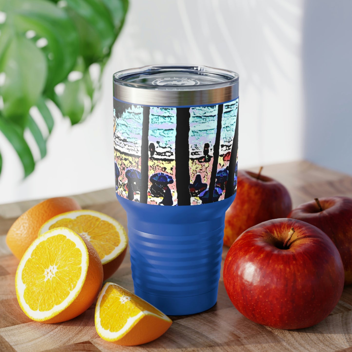 Ringneck Tumbler, 30oz ... "A Beautiful Beach Amongst The Palms" ... The Outrigger Waikiki, Honolulu, Oahu ... Original Works ...