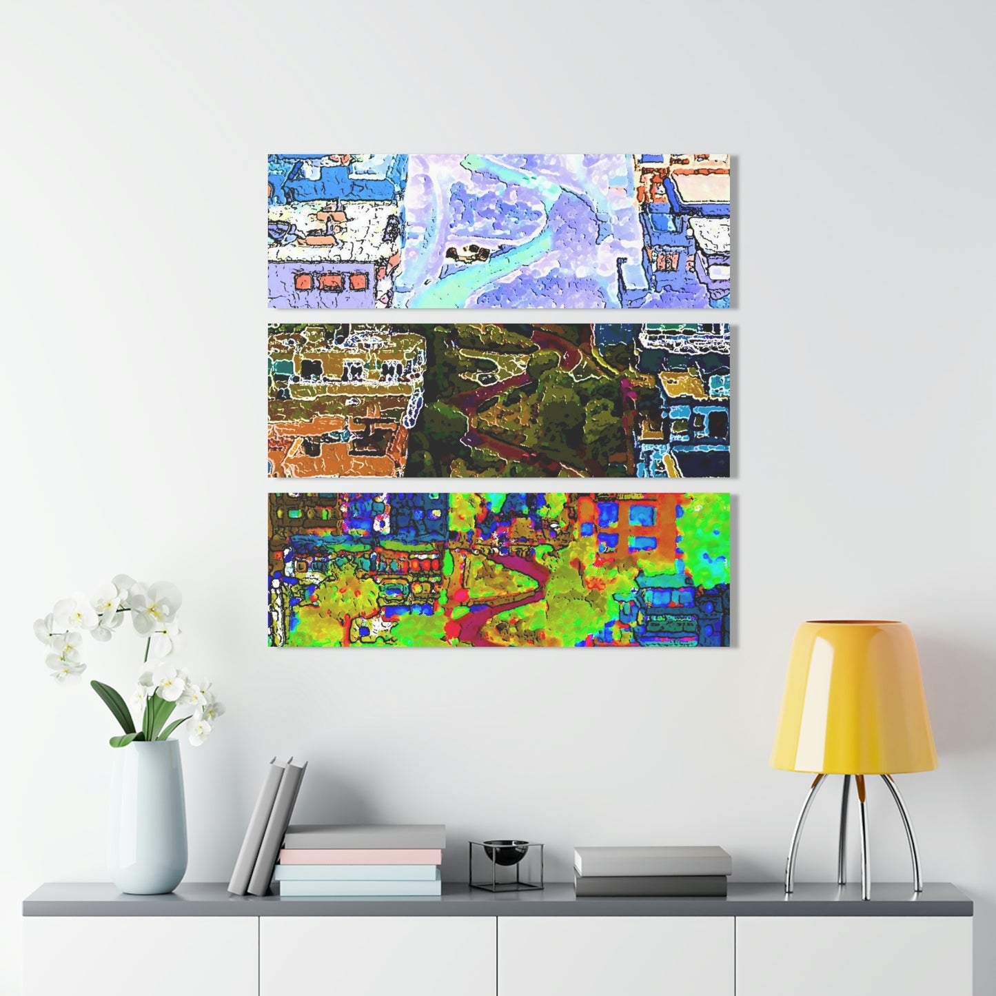 Acrylic Prints (Triptych) ... A Crazy Street ... 'Eight Winding Curve-Switchbacks' ... "Lombard Street, San Francisco, CA' ... Family Archives: 1970's ... Original Works ...