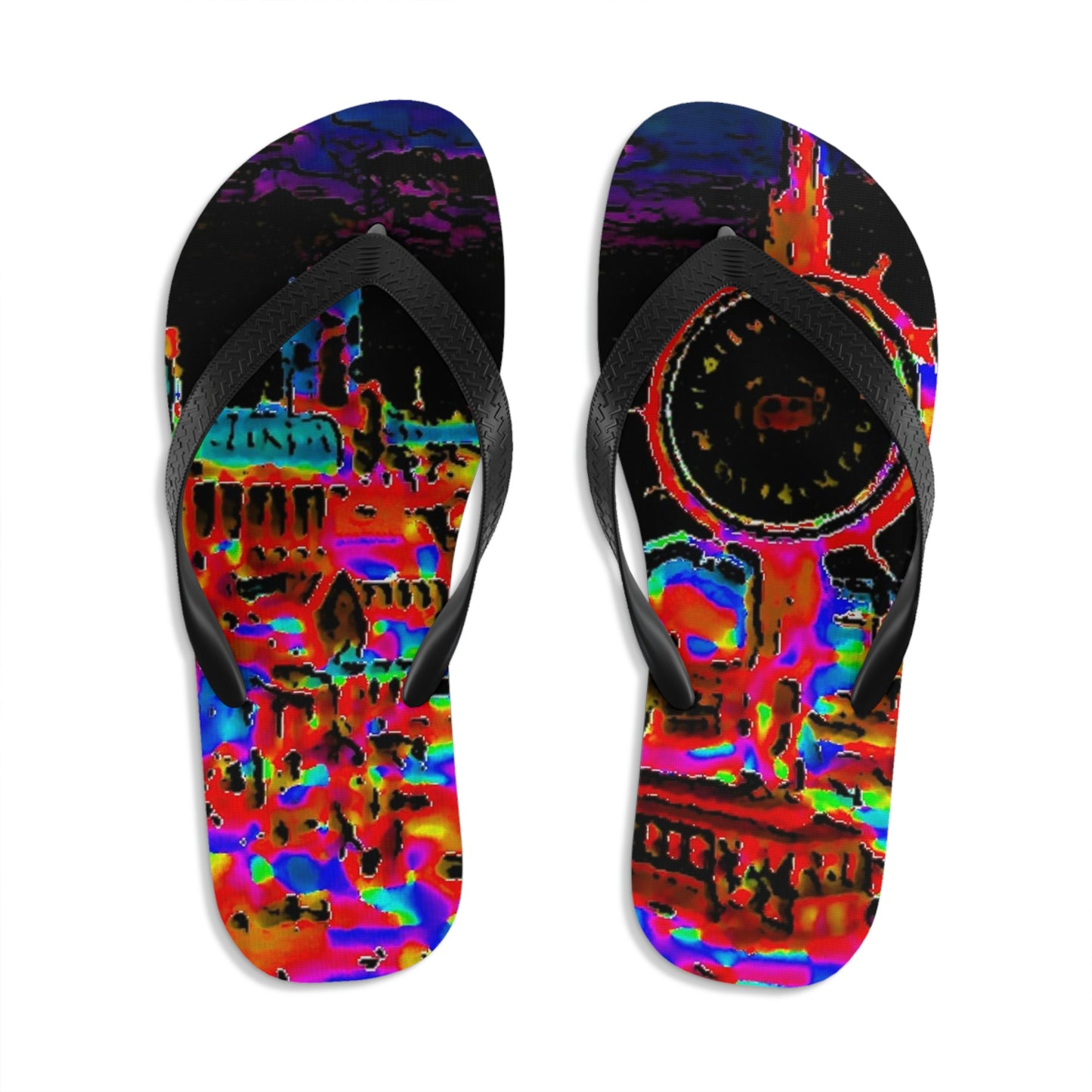 Unisex Flip-Flops ... "No.9 Fishermen's Grotto - Fishermen's Wharf, SF, California" ... Family Archives: 1970's ... Original Works ...