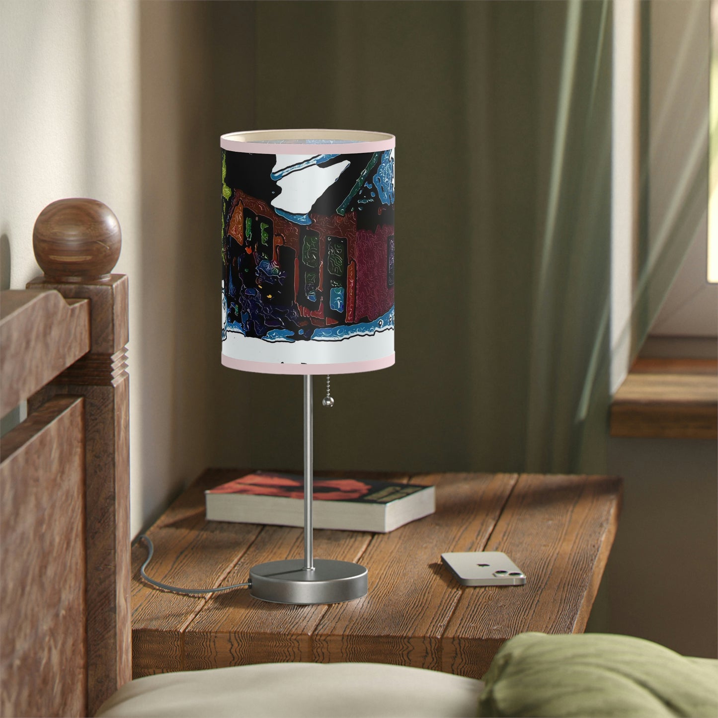 Lamp on a Stand, US|CA plug ... "A Rider Passeth-Through-It" ... Colors Galore & A Bit Of Impressionism ... Original Works. Winter 2021. Central Idaho. Rendering Time: 12 Hours ...