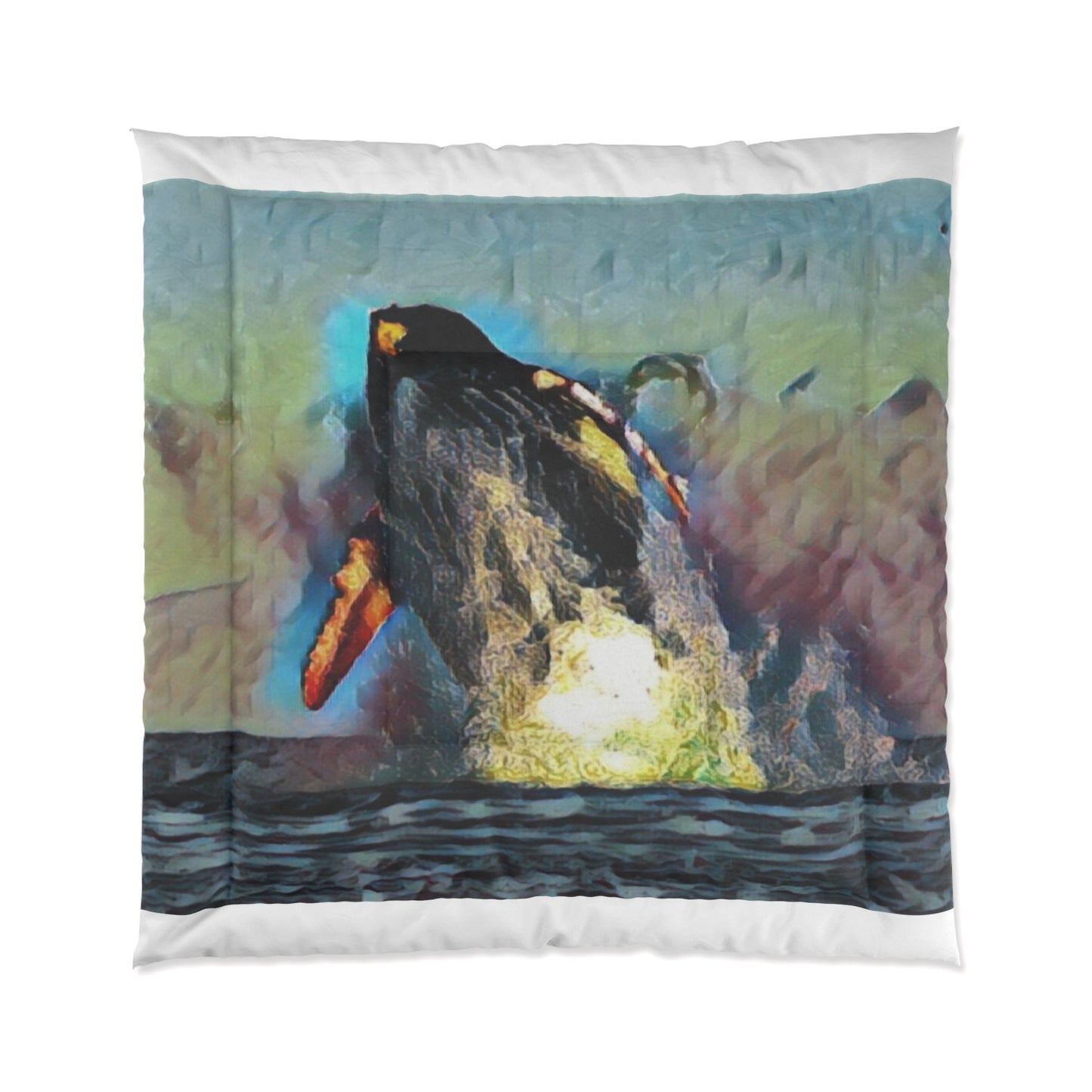 Comforter ... An Extraordinary Humpback Breach ... 'With Explosive Energy' ... Family Archives (KPH) ... Circa: 21st Century. Maui, HI ... Original Works ...
