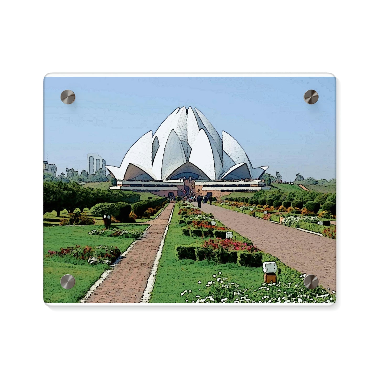 Acrylic Wall Art Panels ... 'Bahai'i House-Of-Worship' ... "Lotus Temple: Delhi, India, 2008" ... Original Works ...