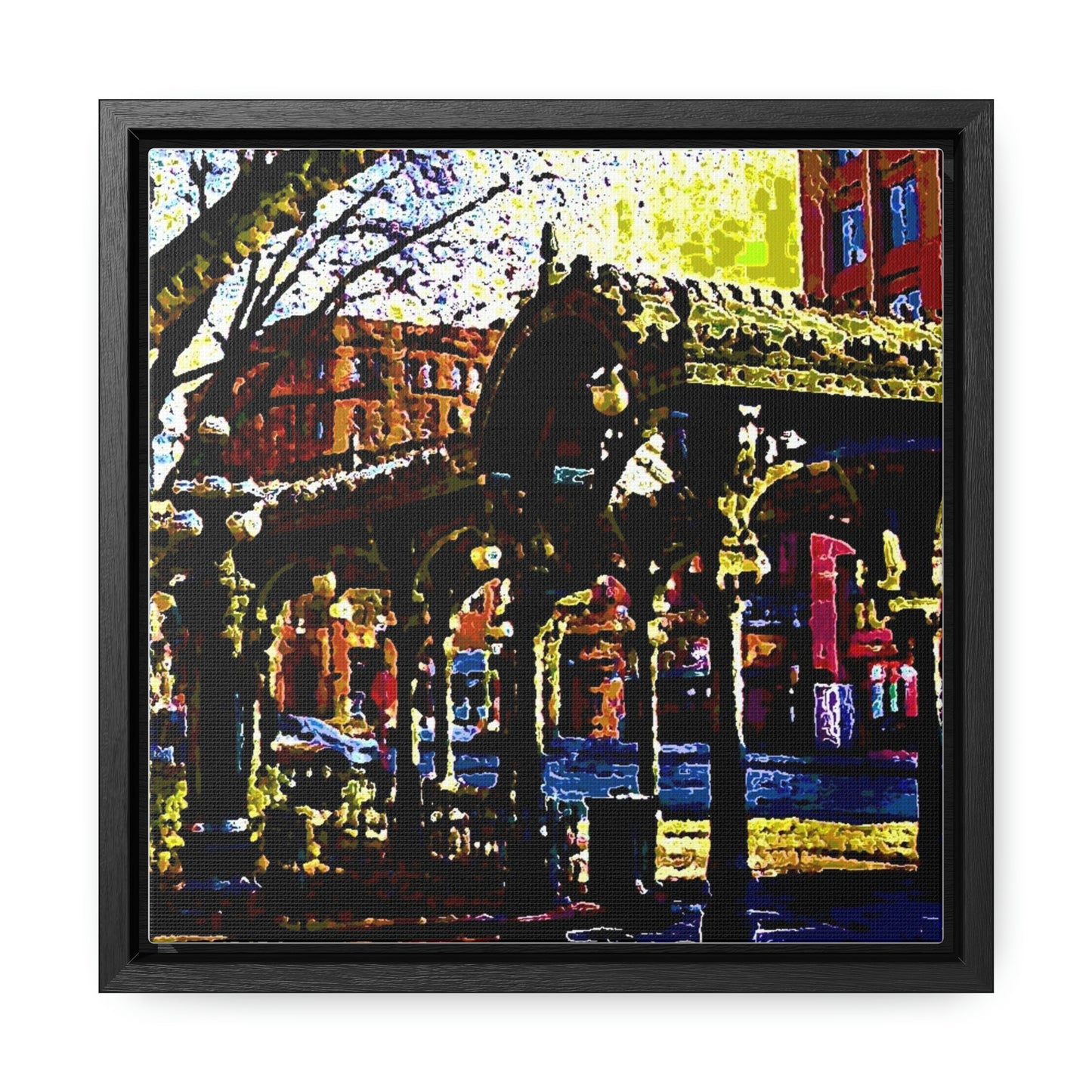 Gallery Canvas Wraps, Square Frame ... A Very Fine Place To Meet ... To Catch The Bus ... 'To Find A Friend' .. Just-To-Hangout ... Dr FJHolt Base Photo ... Original Works ...