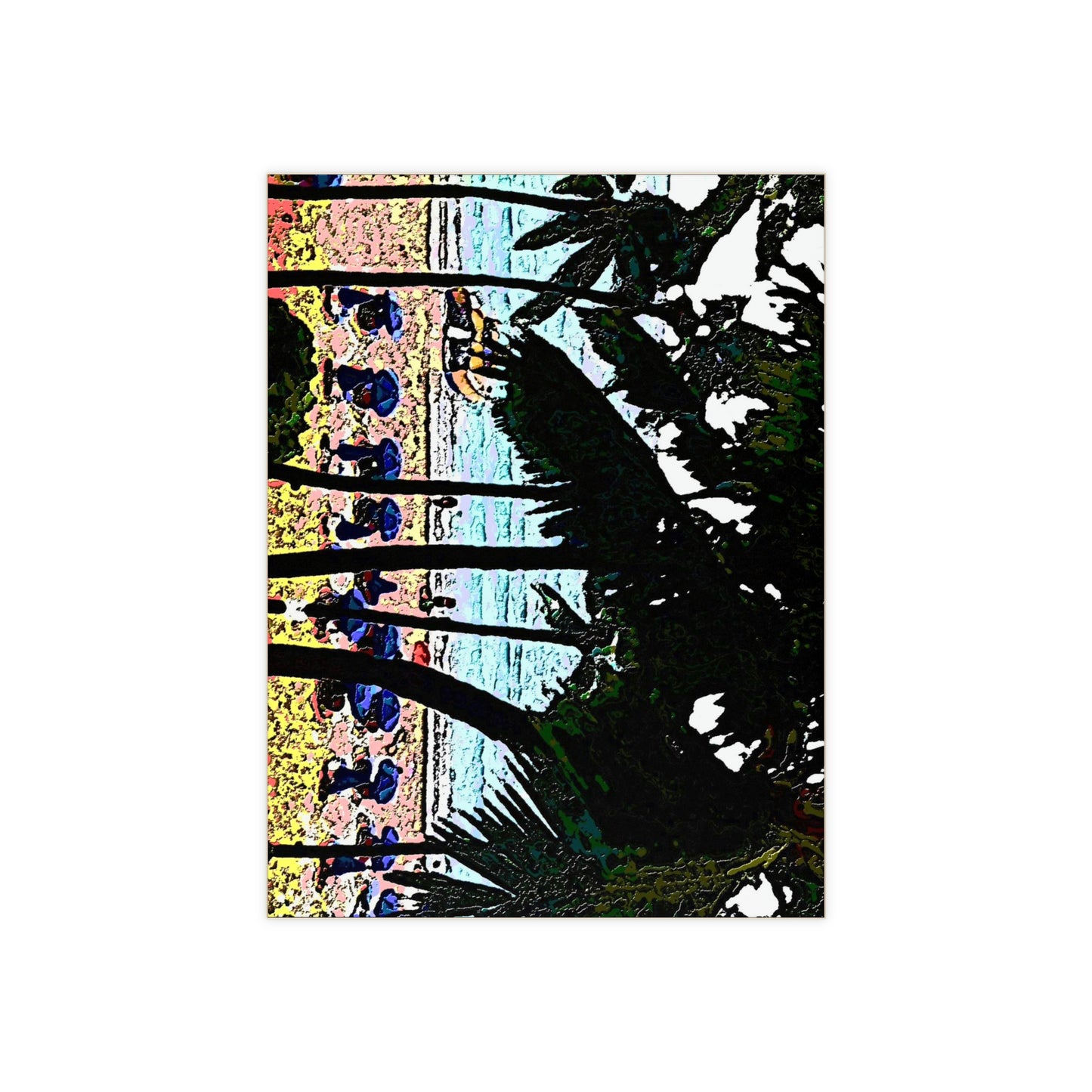 Ceramic Photo Tile ... "A Beautiful Beach Amongst The Palms" ... The Outrigger Waikiki, Honolulu, Oahu ... Original Works ...