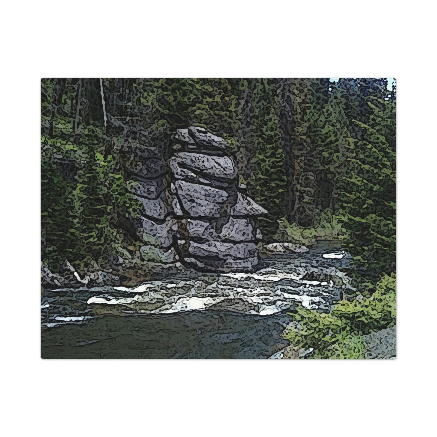 Jigsaw Puzzle (30, 110, 252, 500,1000-Piece) ..."I Am Innocent" ... Tricky-Dick Immortalized ... Nixon Rock: Along The River ... Central Idaho, Summer 2020 ... Original Works ...
