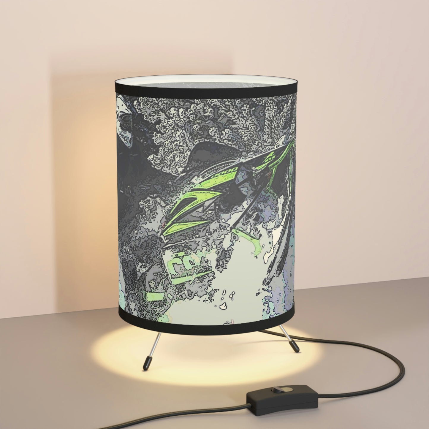 Tripod Lamp with High-Res Printed Shade, US\CA plug ...  Come Fly With The Professionals ... CIP-Airways ... 'Getting-Er-Done' ... Original Works ... December 2022 ...