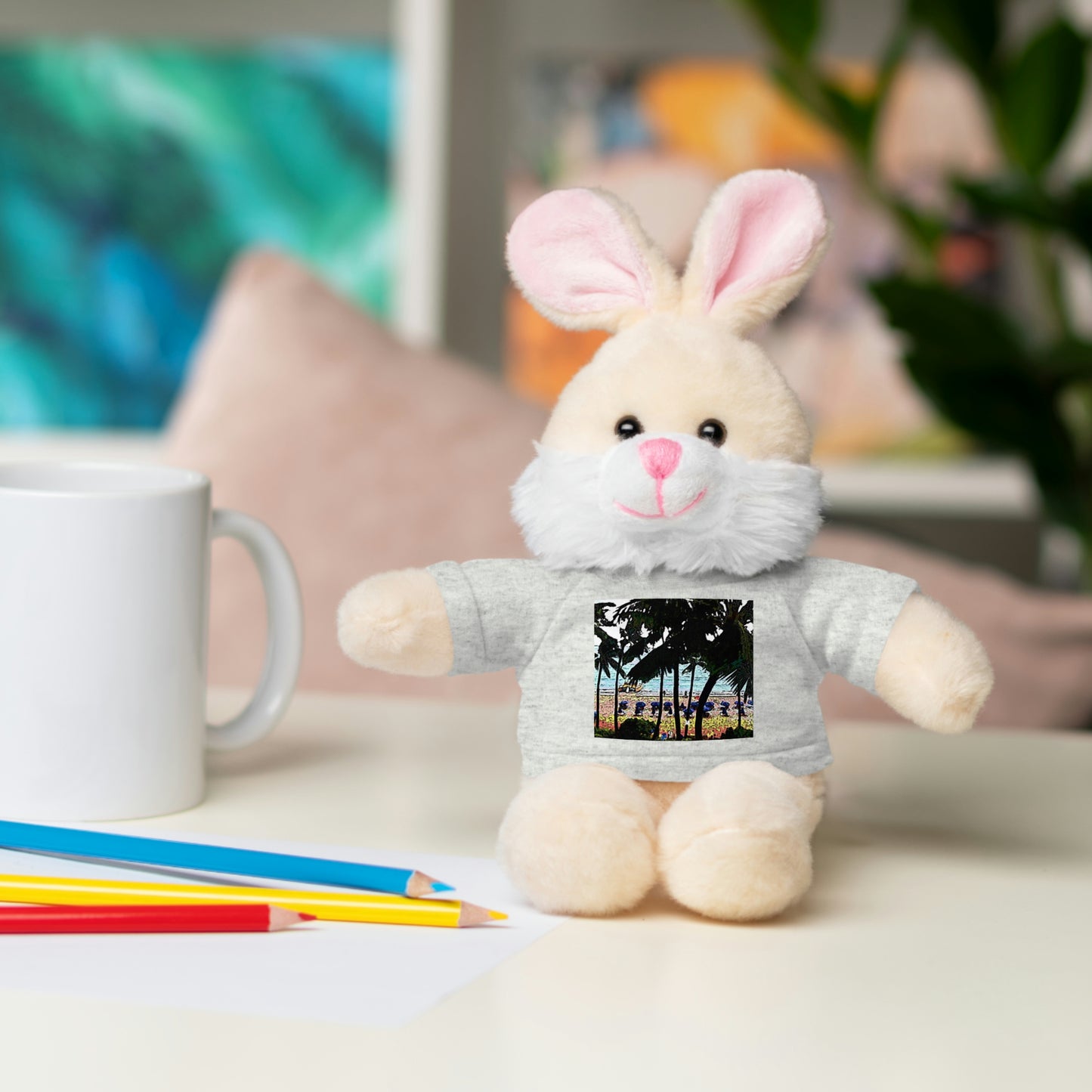 Stuffed Animals with Tee ... "A Beautiful Beach Amongst The Palms" ... The Outrigger Waikiki, Honolulu, Oahu ... Original Works ...