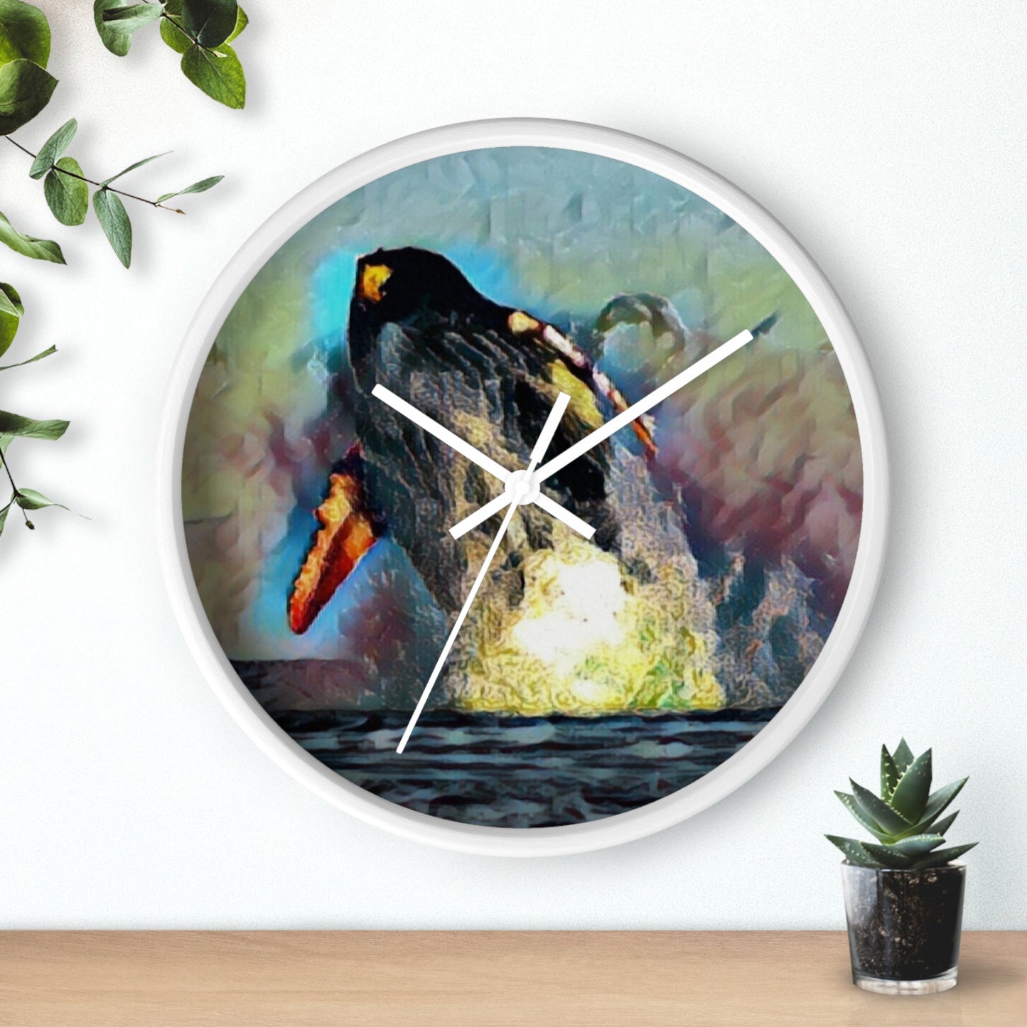 Wall Clock ... An Extraordinary Humpback Breach ... 'With Explosive Energy' ... Family Archives (KPH) ... Circa: 21st Century. Maui, HI ... Original Works ...