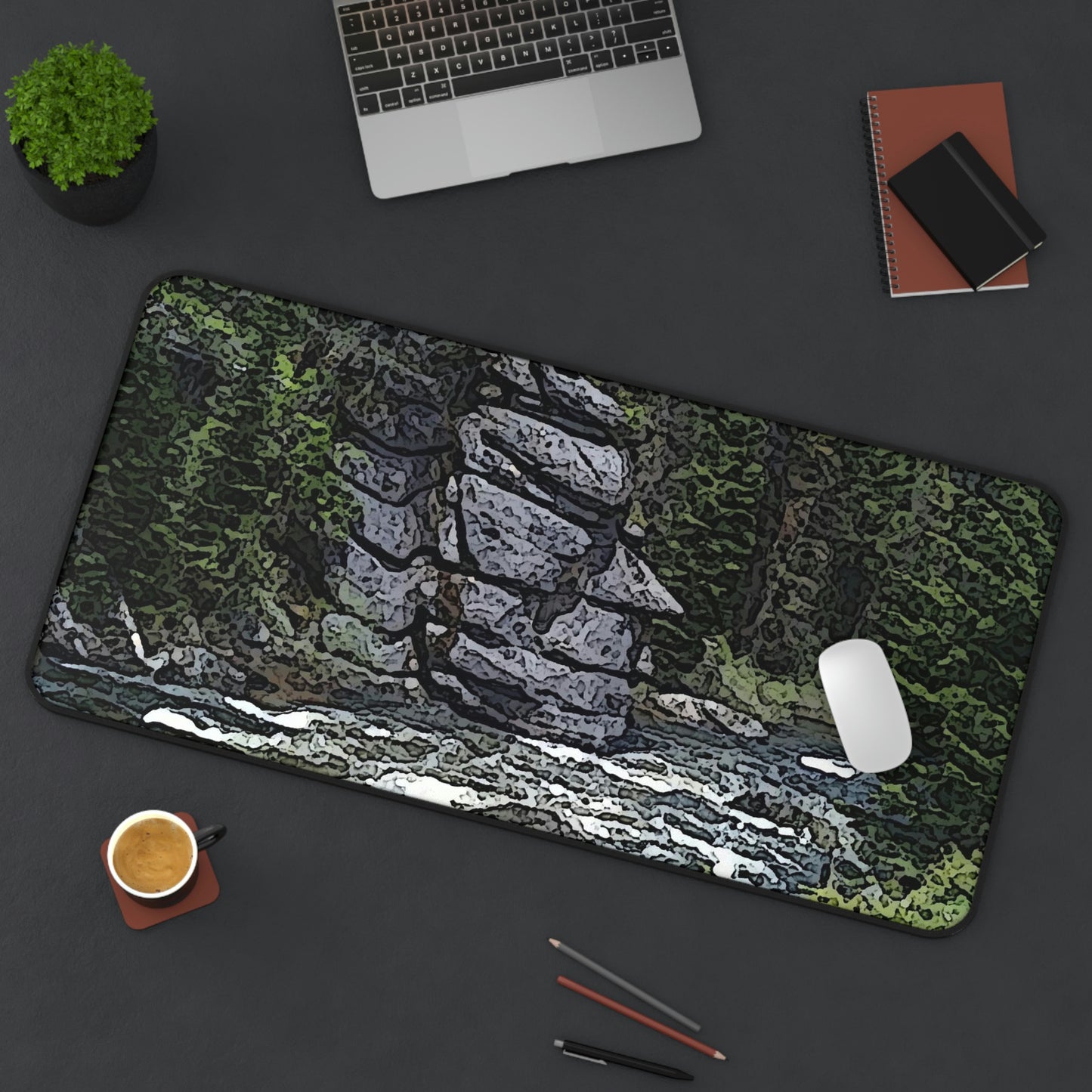 Desk Mat ..."I Am Innocent" ... Tricky-Dick Immortalized ... Nixon Rock: Along The River ... Central Idaho, Summer 2020 ... Original Works ...