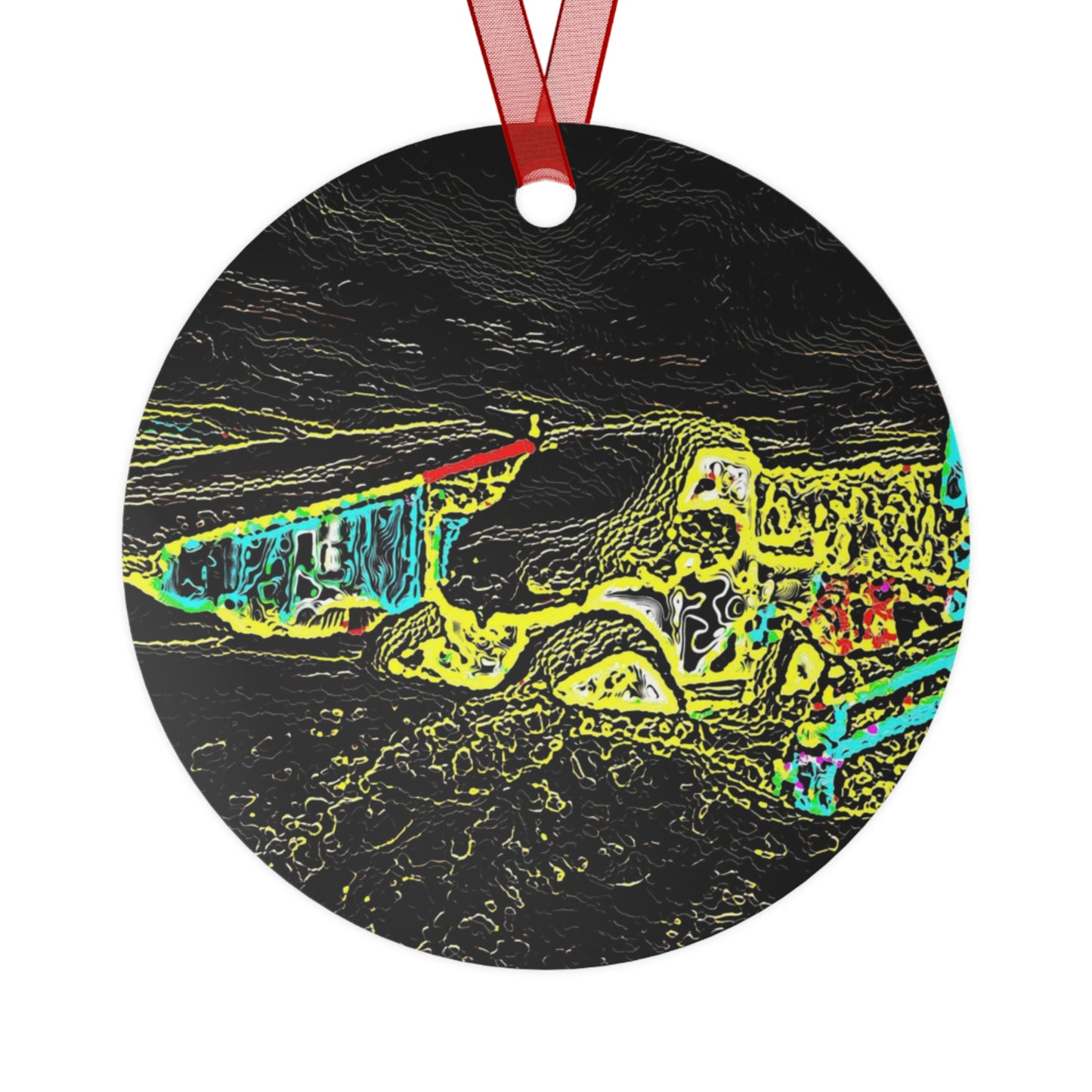 Metal Ornaments ... "Snow Vehicle In Snow Storm At-Rest" ... Circa 12Mar23 ... Central Idaho ... 18-Hours Rendering Time: Original Works ...