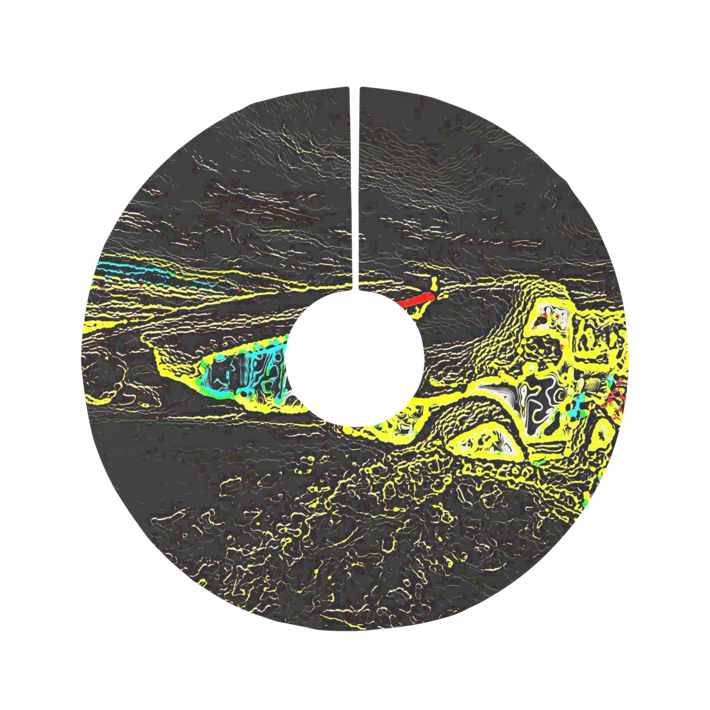 Round Tree Skirt ... "Snow Vehicle In Snow Storm At-Rest" ... Circa 12Mar23 ... Central Idaho ... 18-Hours Rendering Time: Original Works ...