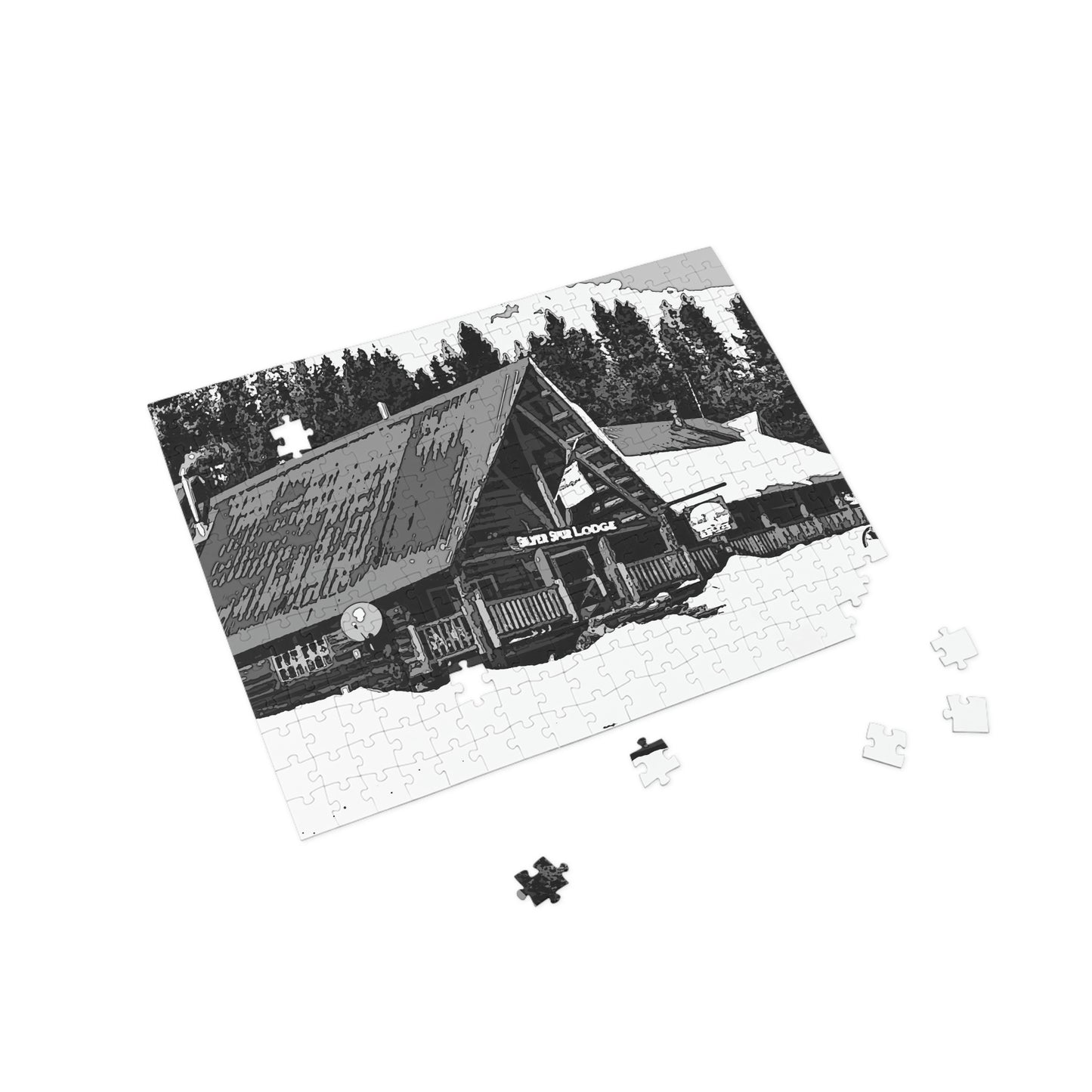 Puzzle (96, 252, 500, 1000-Piece) ... A Beautiful Lodge & Back-Country Outfitter In A Mountain Town ... 'Dixie, Idaho, November 2022' ... Original Works ...