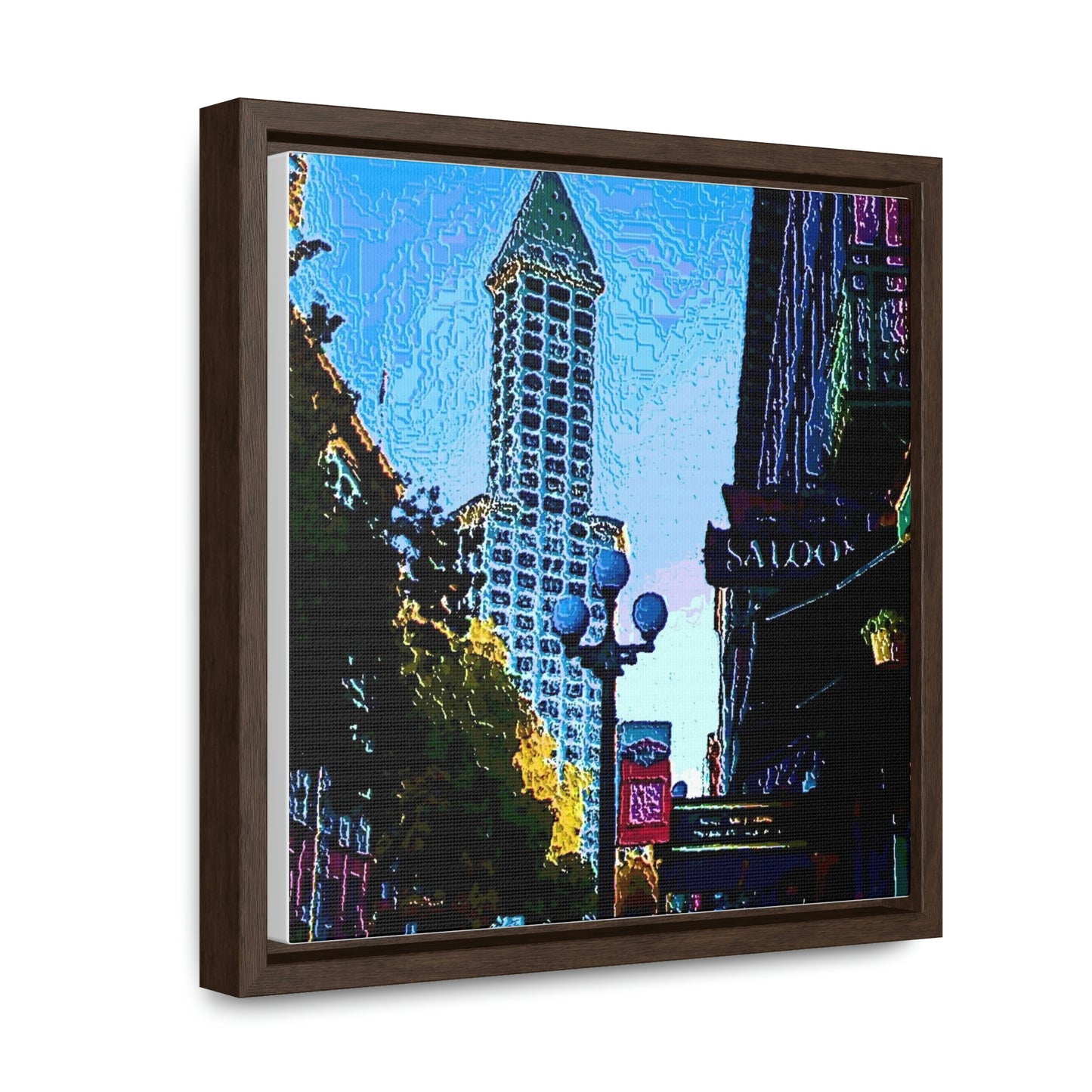 Gallery Canvas Wraps, Square Frame ...  Pioneer Square & Smith Tower ... 'That World Famous View' ... Colleague Supplied Photo ... Original Works ...