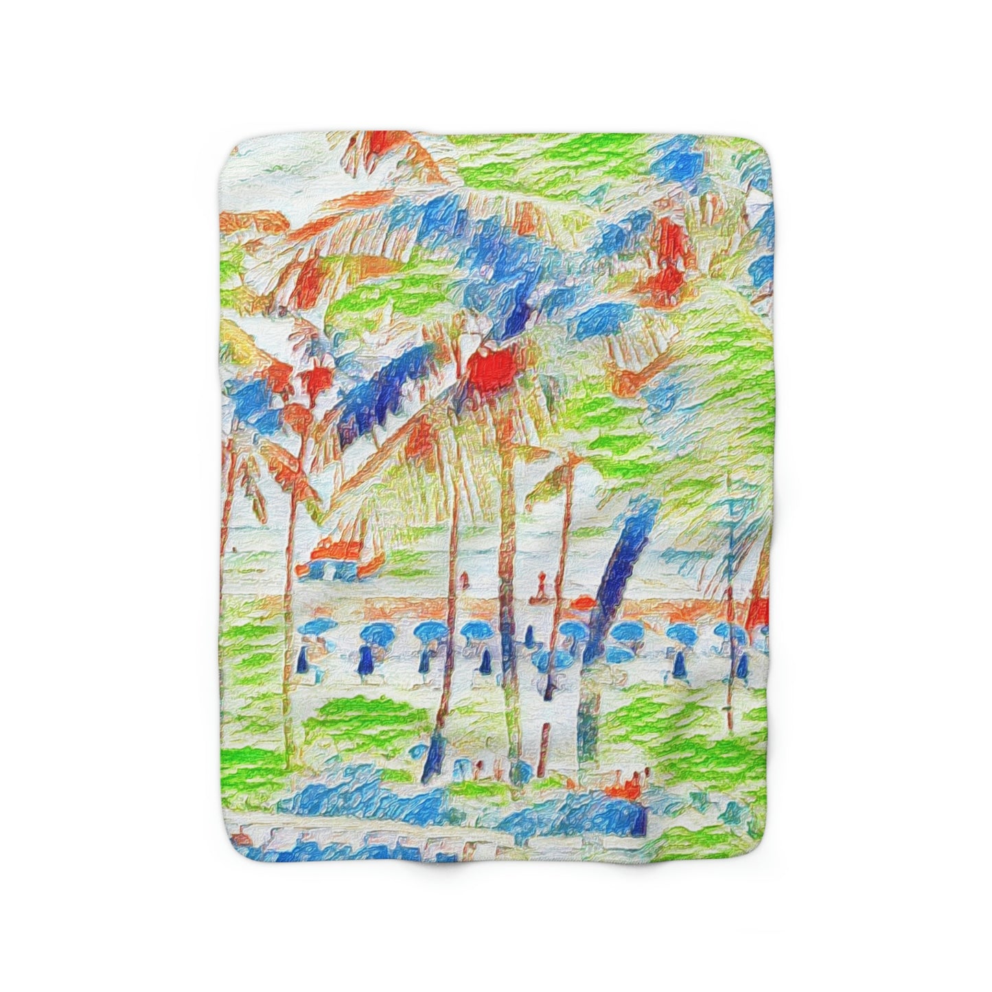 Sherpa Fleece Blanket ... "The Royal Hawai'ian: Waikiki Beach_Beach" ... Honolulu, HI ... October 2014 (Halloween) ... Original Works ...