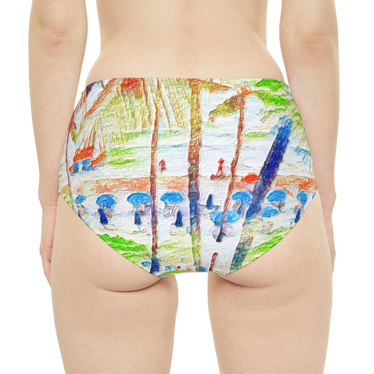 High-Waist Hipster Bikini Bottom (AOP) ... "The Royal Hawai'ian: Waikiki Beach_Beach" ... Honolulu, HI ... Ocotber 2014 (Halloween) ... Original Works ...