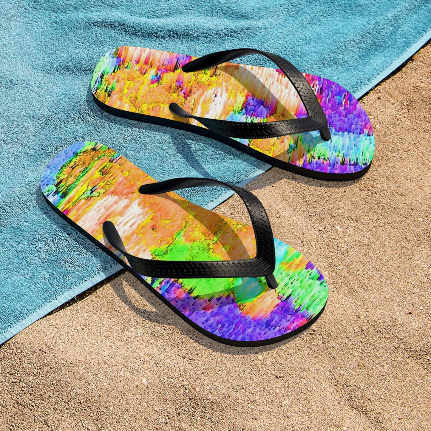 Unisex Flip-Flops ... "And 'I' Left His Dead A_s There By The Side-of-The-Road" ... Original Works ... (Grateful Dead: Me-And-My-Uncle)