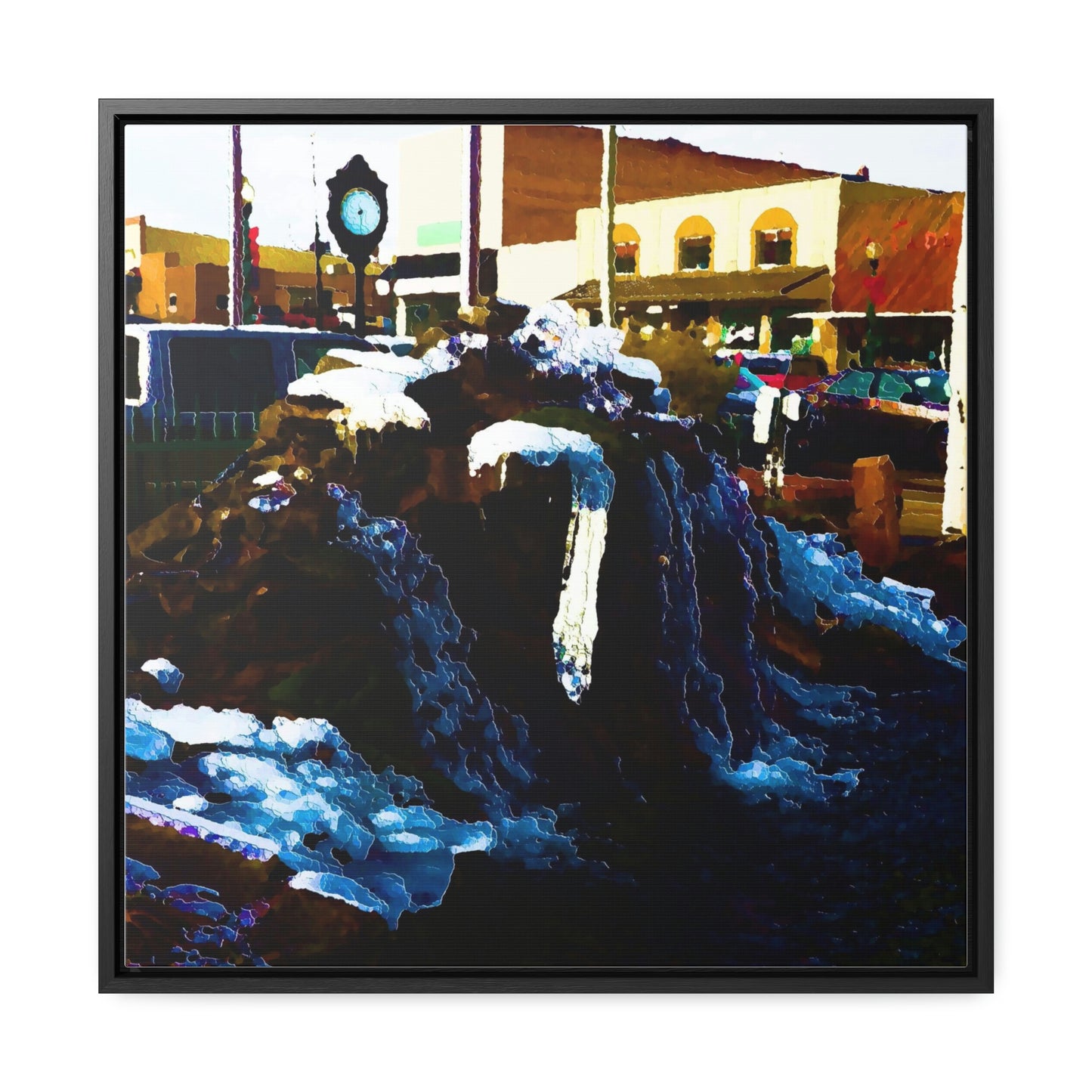 Gallery Canvas Wraps, Square Frame ...  "Ice & Water Sculpted" ... Downtown Grangeville, Idaho ... Adjacent To Irwin Pharmacy ... 5Jan23 ... Original Works ...