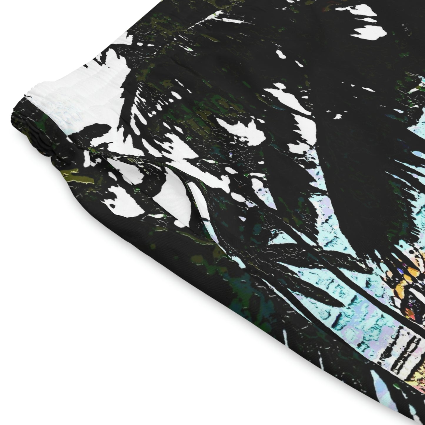Men's Elastic Beach Shorts (AOP) ...  "A Beautiful Beach Amongst The Palms" ... The Outrigger Waikiki, Honolulu, Oahu ... Original Works ...