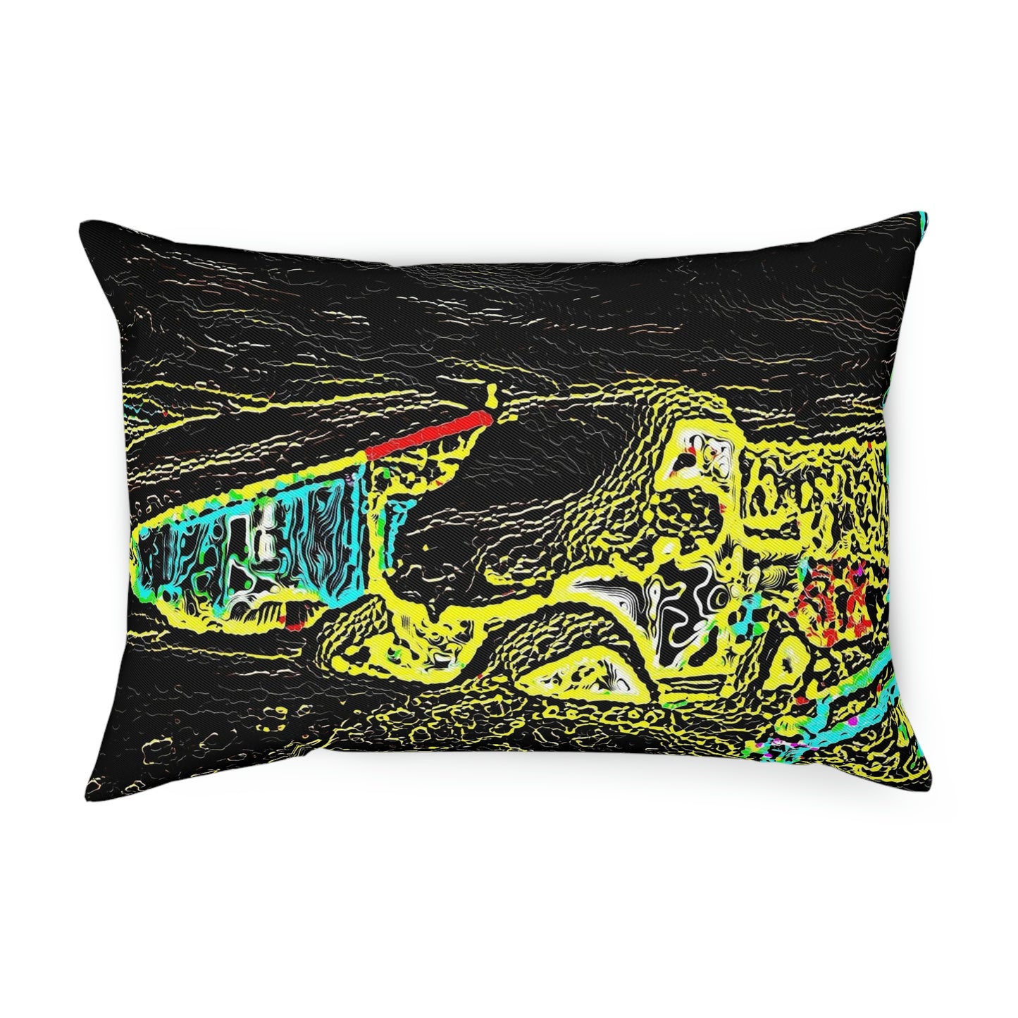 Cushion ...  "Snow Vehicle In Snow Storm At-Rest" ... Circa 12Mar23 ... Central Idaho ... 18-Hours Rendering Time: Original Works ...