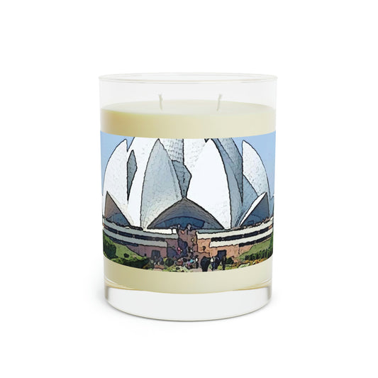 Scented Candle - Full Glass, 11oz ... 'Bahai'i House-Of-Worship' ... "Lotus Temple: Delhi, India, 2008" ... Original Works ...