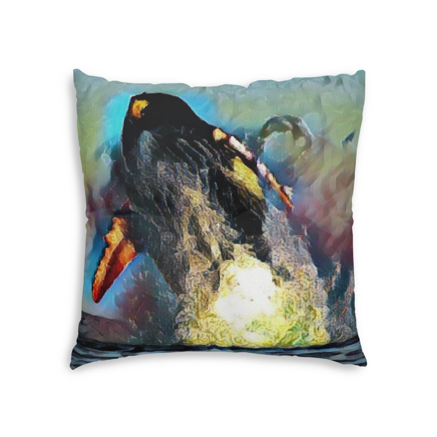 Tufted Floor Pillow, Square ... An Extraordinary Humpback Breach ... 'With Explosive Energy' ... Family Archives (KPH) ... Circa: 21st Century. Maui, HI ... Original Works ...