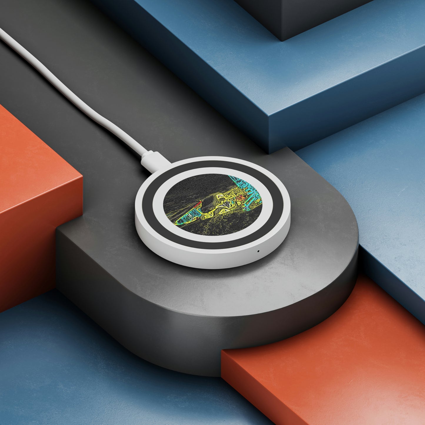 Quake Wireless Charging Pad ... "Snow Vehicle In Snow Storm At-Rest" ... Circa 12Mar23 ... Central Idaho ... 18-Hours Rendering Time: Original Works ...