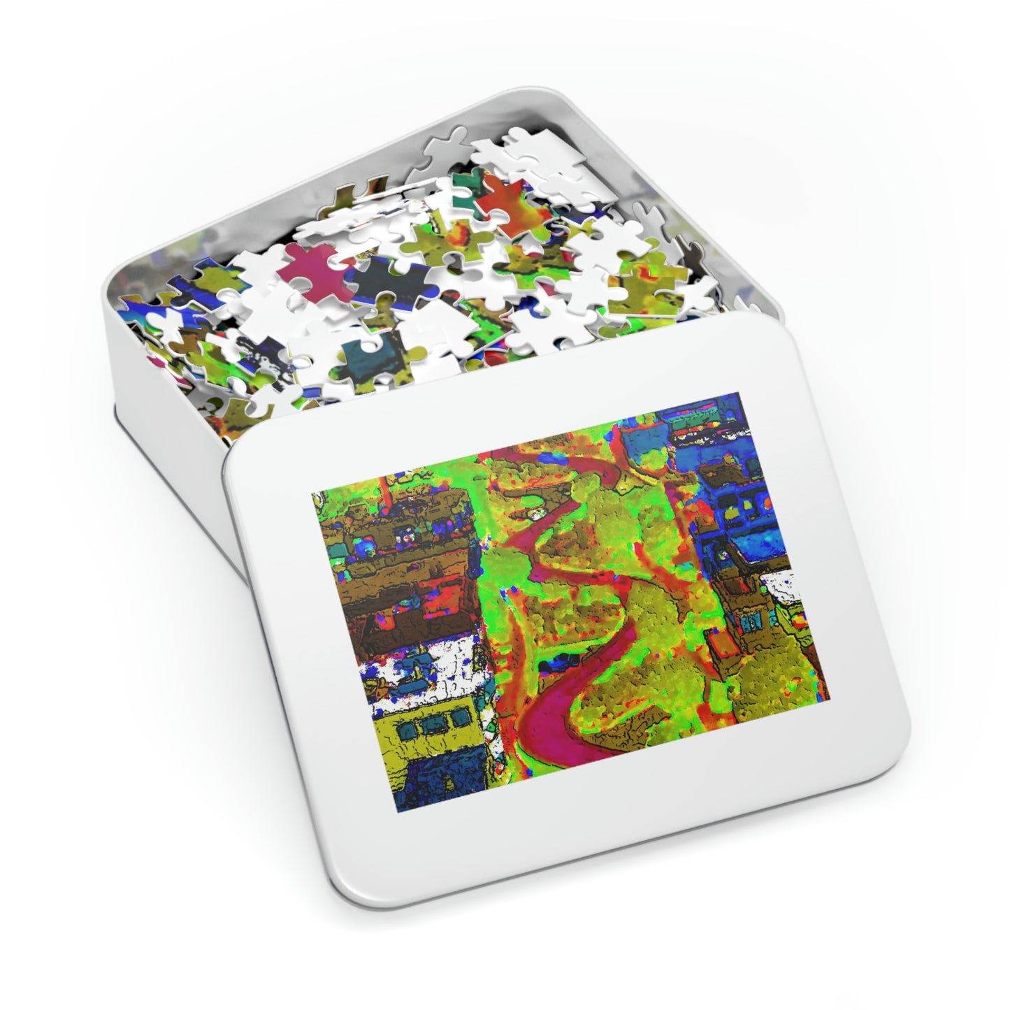Jigsaw Puzzle (30, 110, 252, 500,1000-Piece) ... A Crazy Street ... 'Eight Winding Curve-Switchbacks' ... "Lombard Street, San Francisco, CA' ... Family Archives: 1970's ... Original Works ...