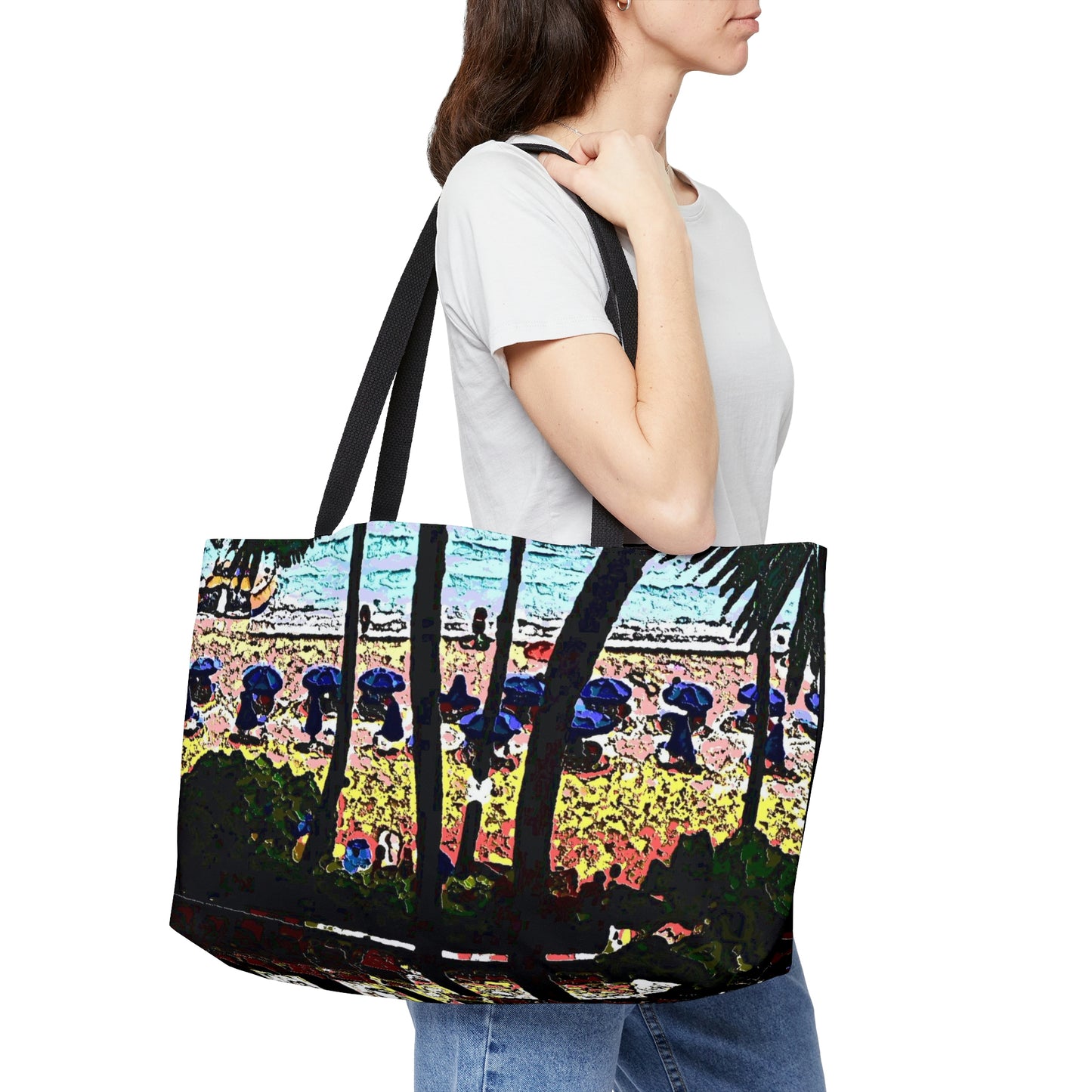 Weekender Tote Bag ... "A Beautiful Beach Amongst The Palms" ... The Outrigger Waikiki, Honolulu, Oahu ... Original Works ...