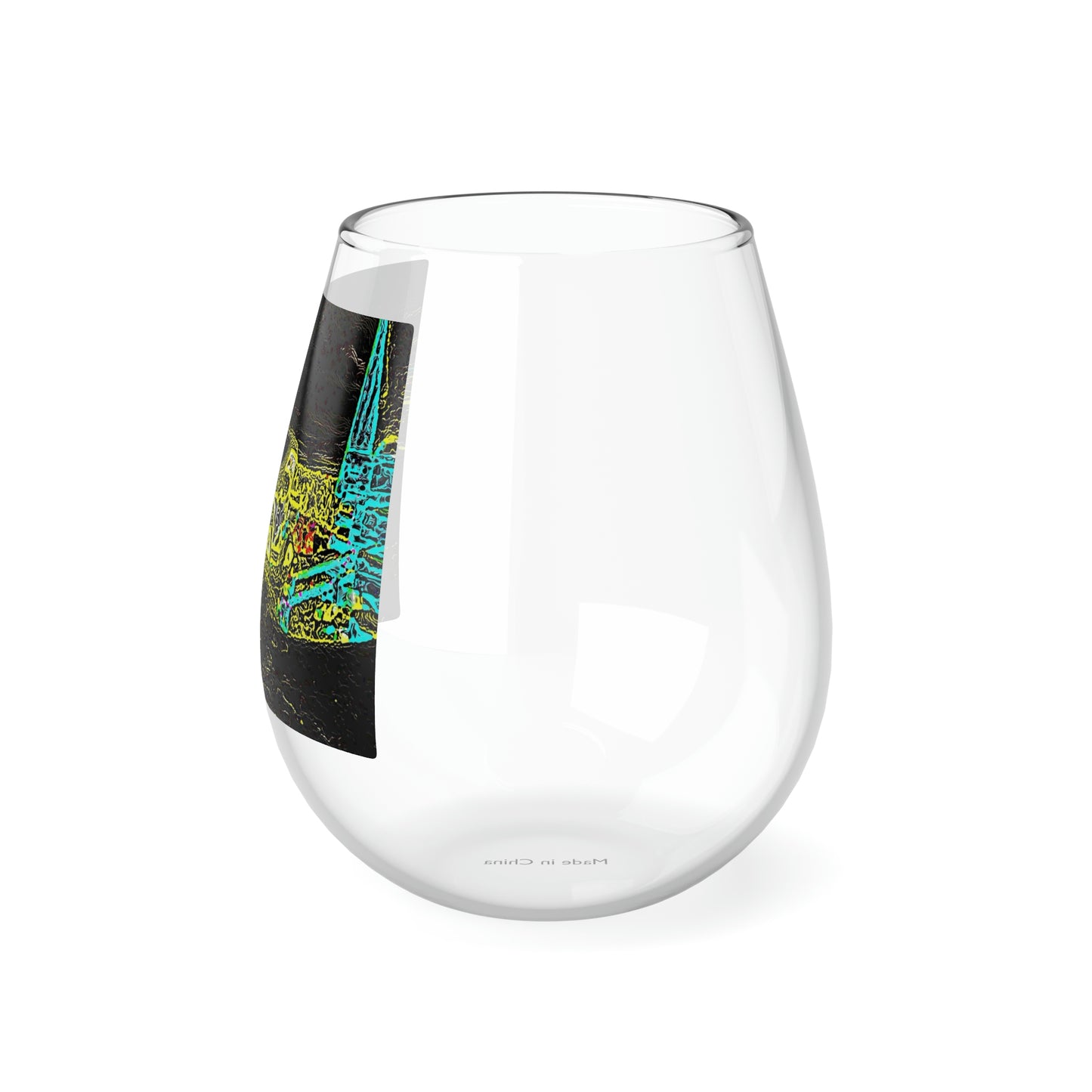 Stemless Wine Glass, 11.75oz ... "Snow Vehicle In Snow Storm At-Rest" ... Circa 12Mar23 ... Central Idaho ... 18-Hours Rendering Time: Original Works ...