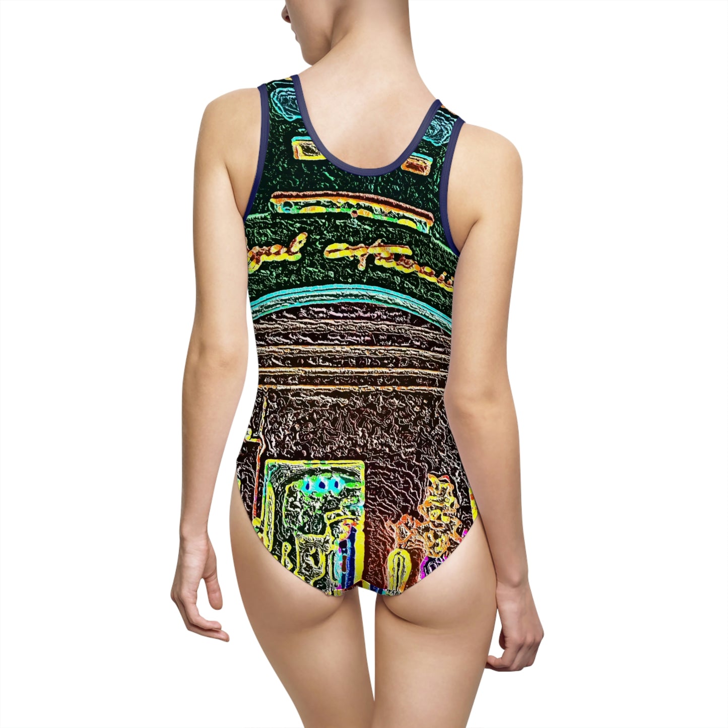 Women's Classic One-Piece Swimsuit ... "La Grande Entree" At: 'The Pink Palace' ... The Royal Hawai'ian ... Honolulu, HI ... '27Oct2014' ... Original Works ...