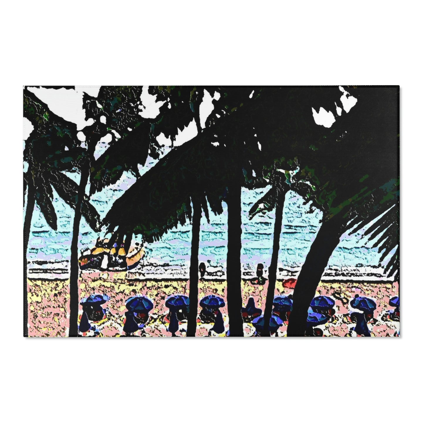 Area Rugs ... "A Beautiful Beach Amongst The Palms" ... The Outrigger Waikiki, Honolulu, Oahu ... Original Works ...