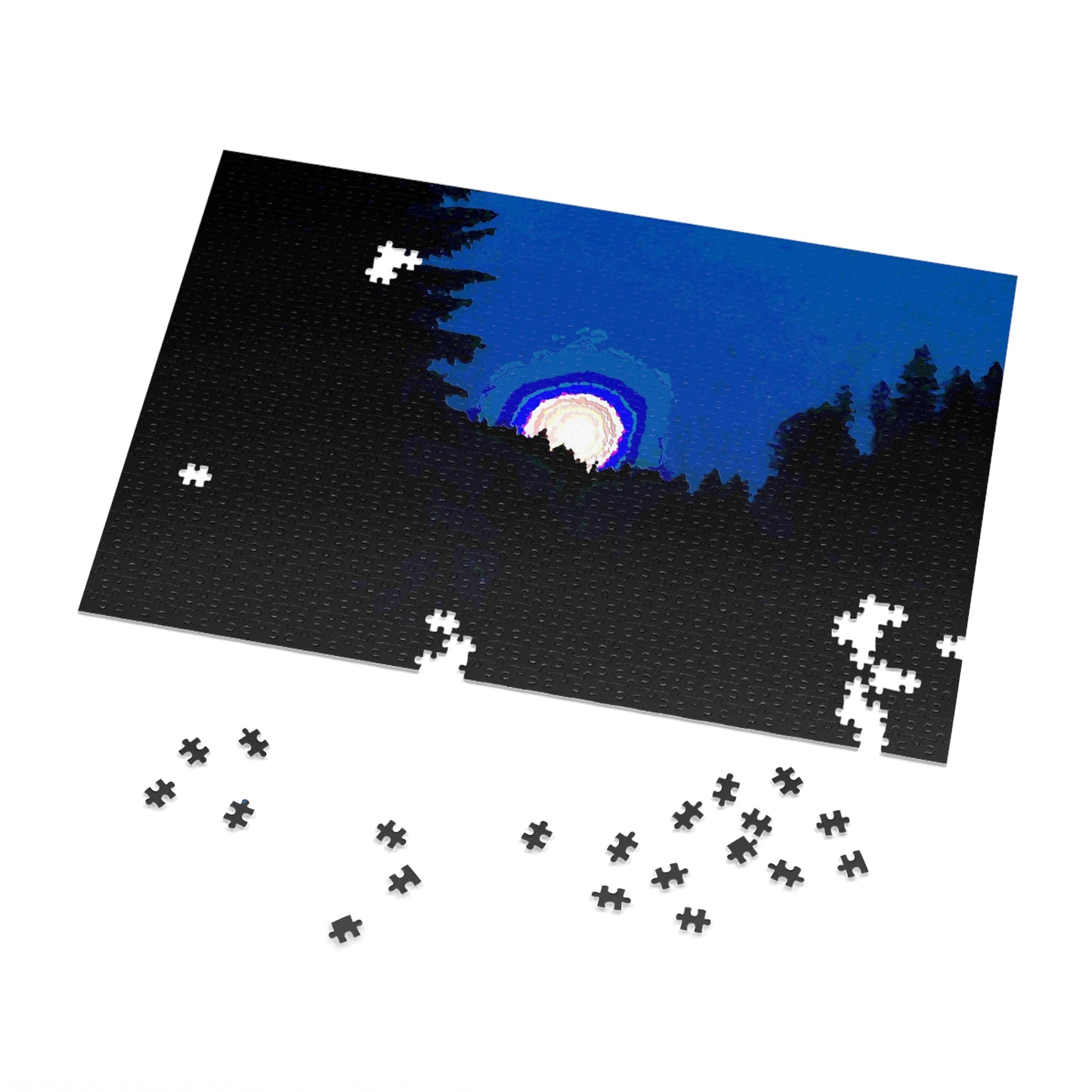 Jigsaw Puzzle (30, 110, 252, 500,1000-Piece) ... "The Road Home" ...' Over The River & Through The Woods To? ...' ... Moonscape Near Elk City, Idaho ... Original Works ... 5Jan23 ...