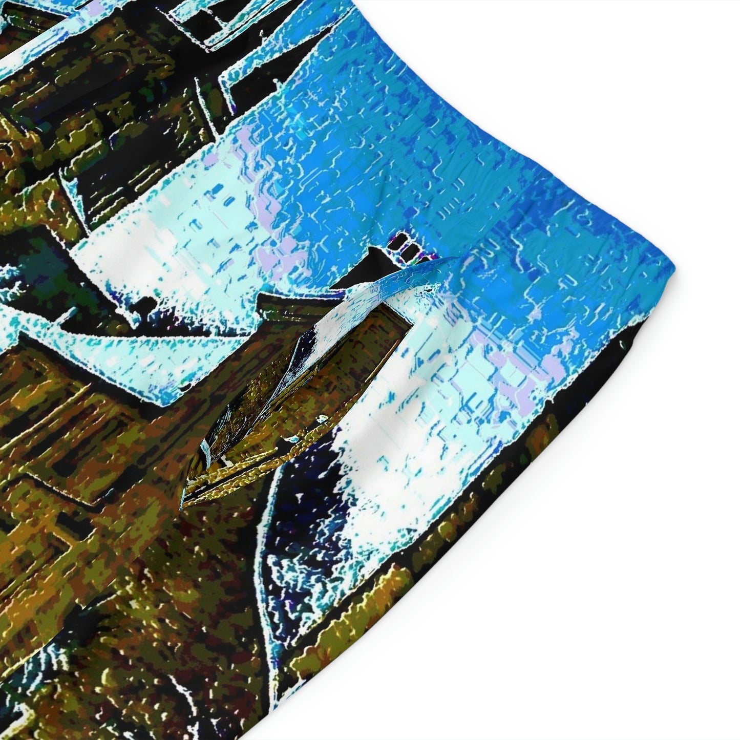 Men's Board Shorts (AOP) ... Walikng The Streets & Alleys ... 'Strolling The Canals ... '  ... Original Works  ...