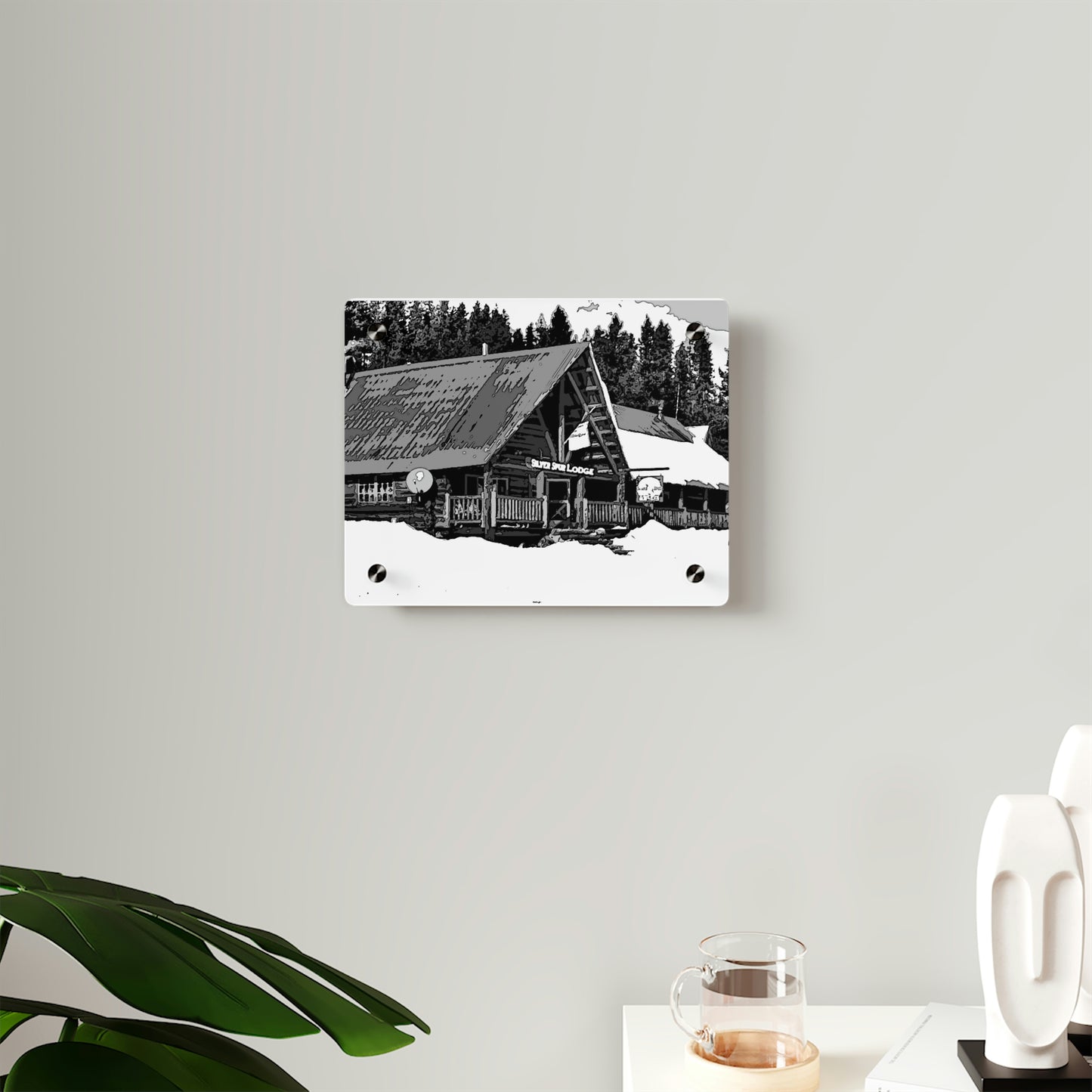 Acrylic Wall Art Panels ... A Beautiful Lodge & Back-Country Outfitter In A Mountain Town ... 'Dixie, Idaho, November 2022' ... Original Works ...