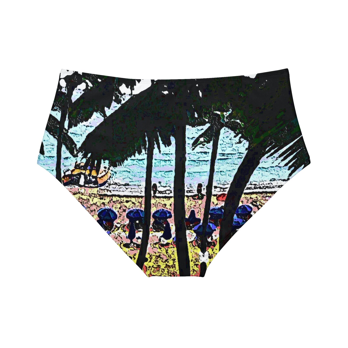 High-Waist Hipster Bikini Bottom ...  "A Beautiful Beach Amongst The Palms" ... The Outrigger Waikiki, Honolulu, Oahu ... Original Works ...