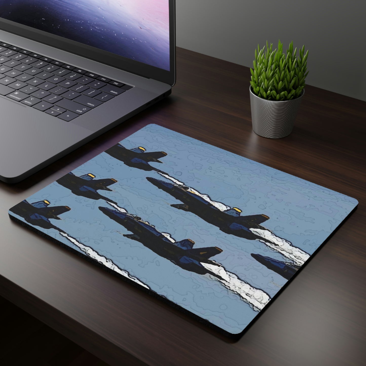 Rectangular Mouse Pad ...  Seattle Seafair ..."Blue Angels Run Over Lake Washington" ... Circa Mid 1980's ... Dr FJ Holt ... Original Works ...