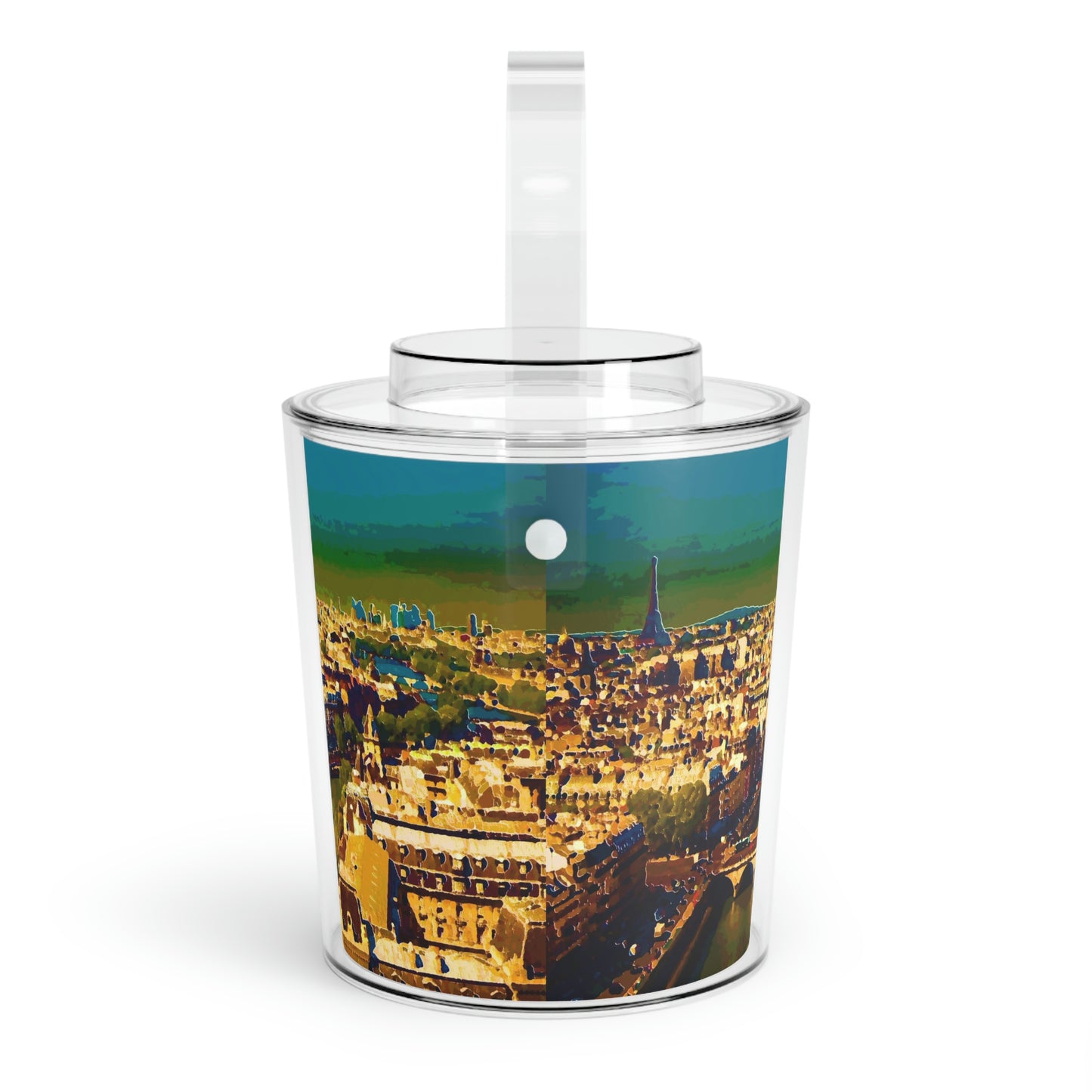 Ice Bucket with Tongs ... Au Paris ... "Along The River Seine" ... Barbara Joan Bonnell-Holt: 1972 ... Original Works ...