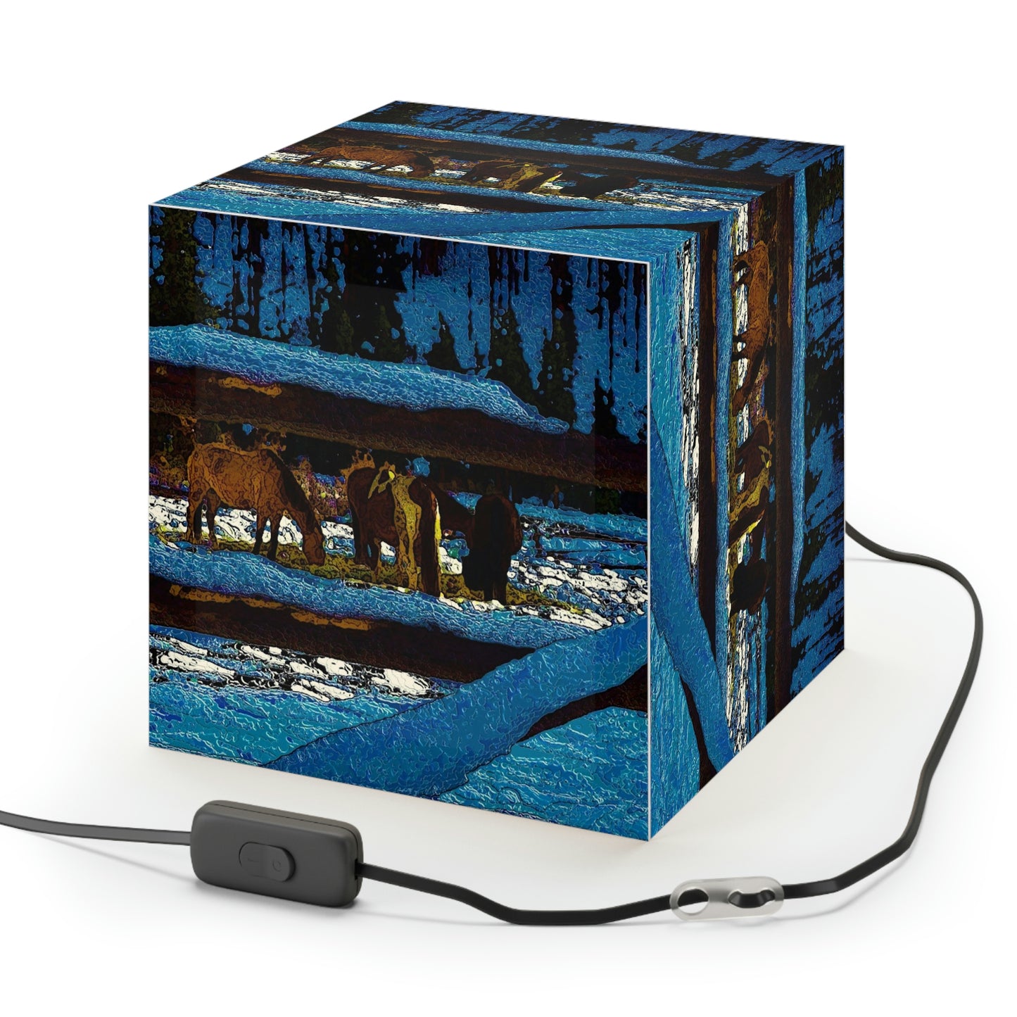 Light Cube Lamp ...  A Horse ... A Saddle ...  Foraging Through The Snow ...  An_Asses 'Cry' ... Central Idaho, November 2022 ...  Original Works ..