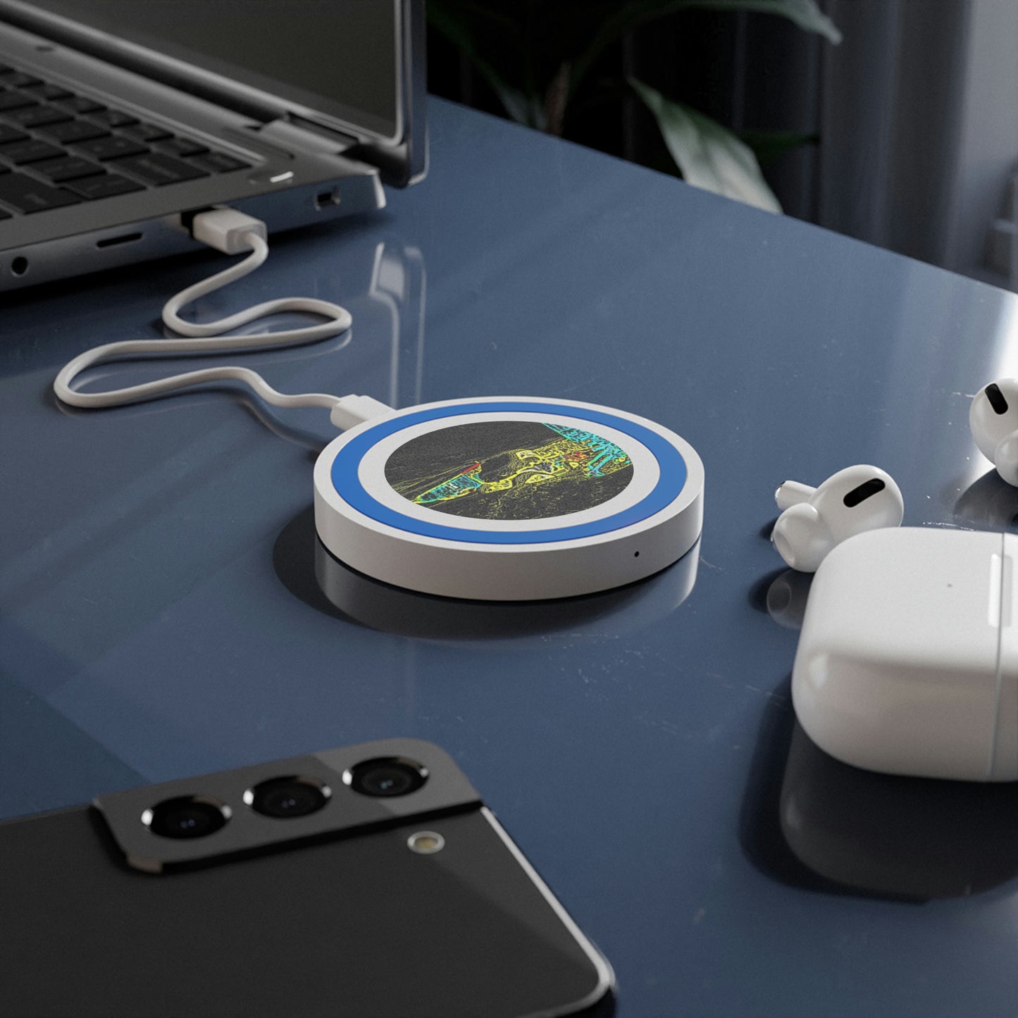 Quake Wireless Charging Pad ... "Snow Vehicle In Snow Storm At-Rest" ... Circa 12Mar23 ... Central Idaho ... 18-Hours Rendering Time: Original Works ...