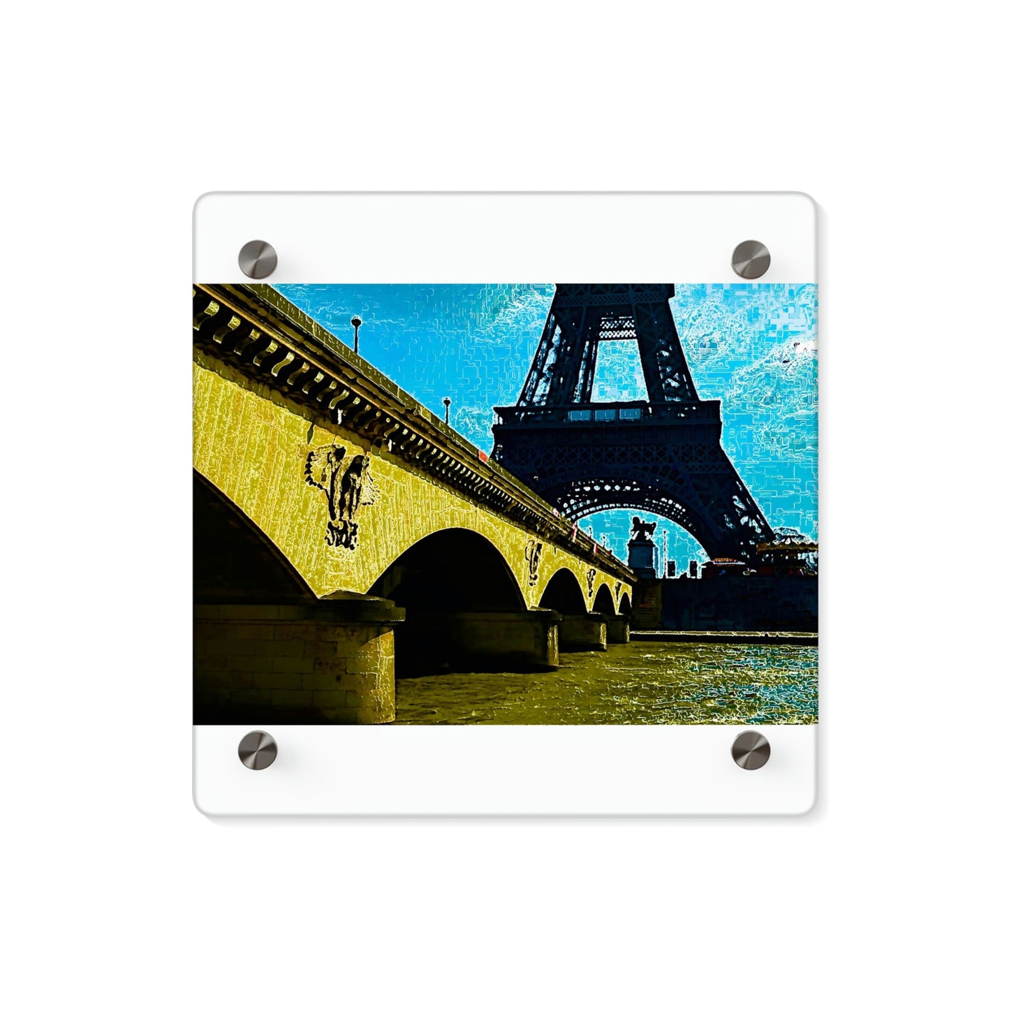 Acrylic Wall Art Panels ...  Le Tour D'Eiffel ..."Along The Water" ... Barbara Joan Bonnell-Holt ... Le Voyage De Paris: 1972 ... Original Works ...