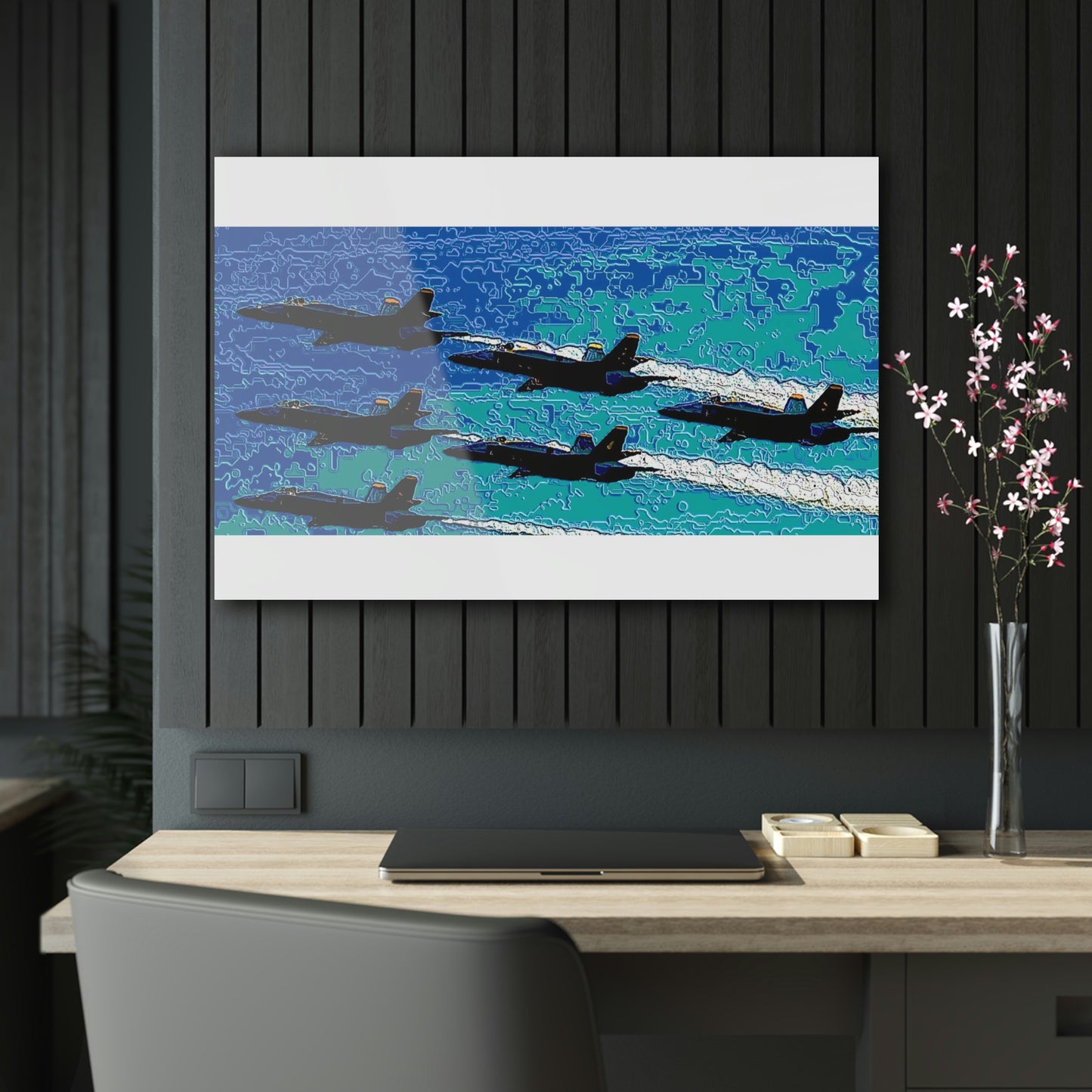 Acrylic Prints ... Seattle Seafair ..."Blue Angels Run Over Lake Washington" ... Circa Mid 1980's ... Dr FJ Holt ... Original Works ...