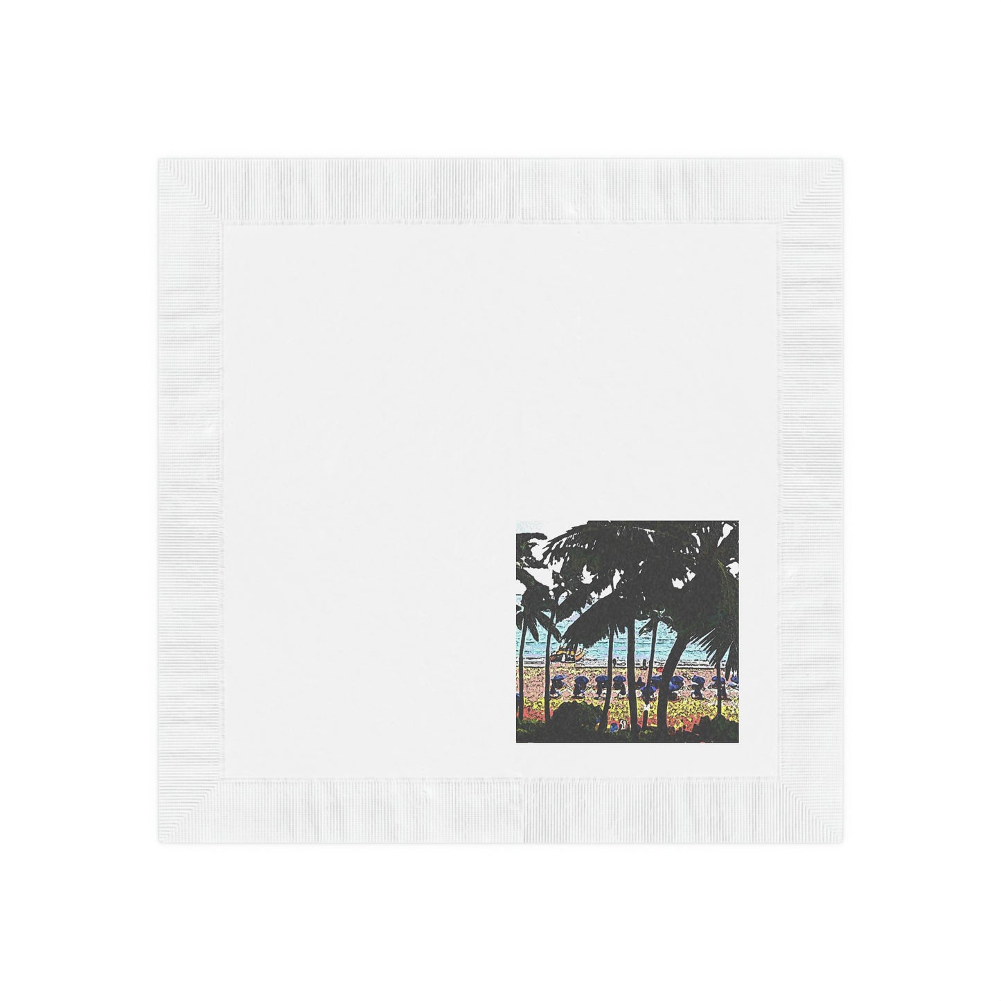 White Coined Napkins ... "A Beautiful Beach Amongst The Palms" ... The Outrigger Waikiki, Honolulu, Oahu ... Original Works ...