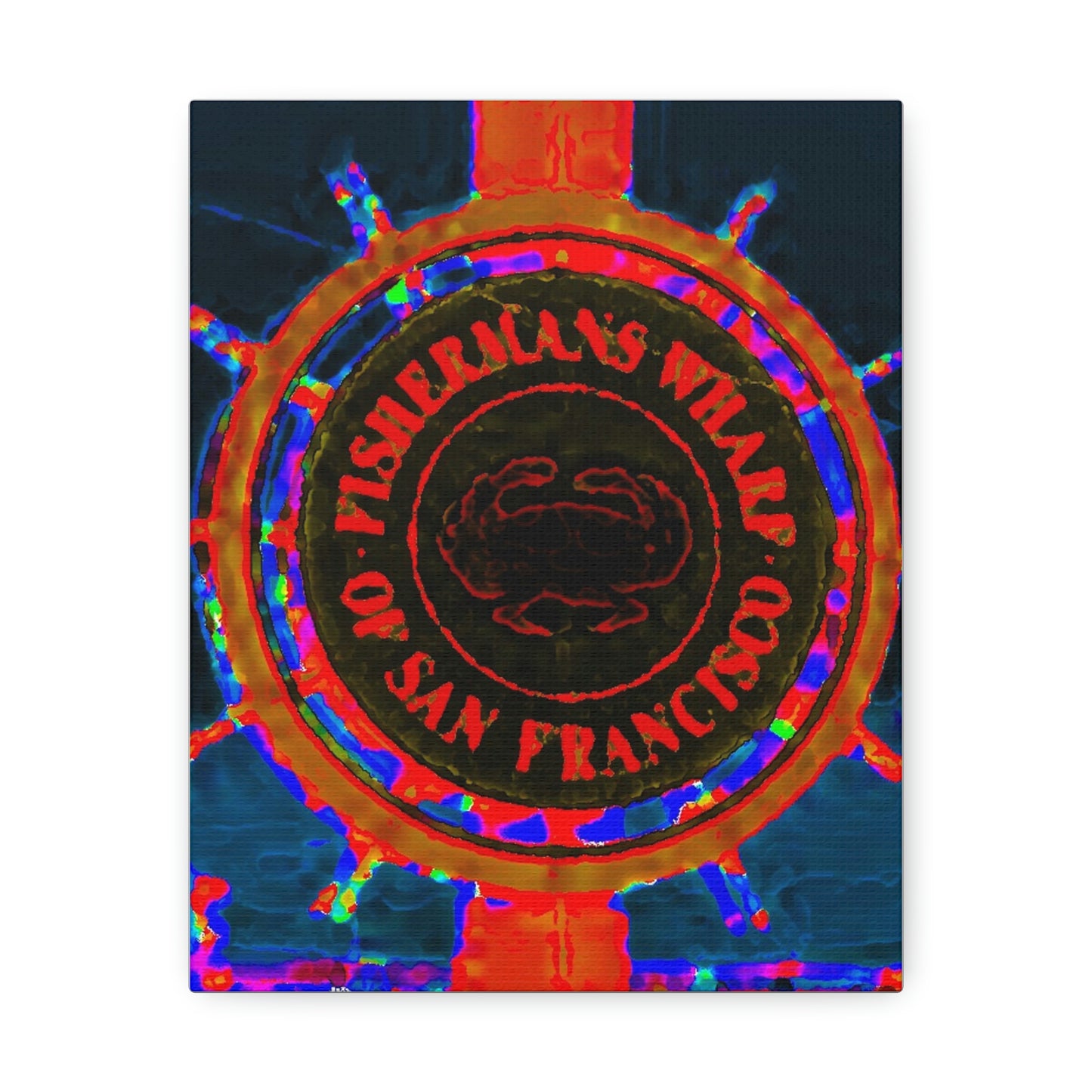 Satin Canvas, Stretched ... "No.9 Fishermen's Grotto - Fishermen's Wharf, SF, California" ... Family Archives: 1970's ... Original Works ...