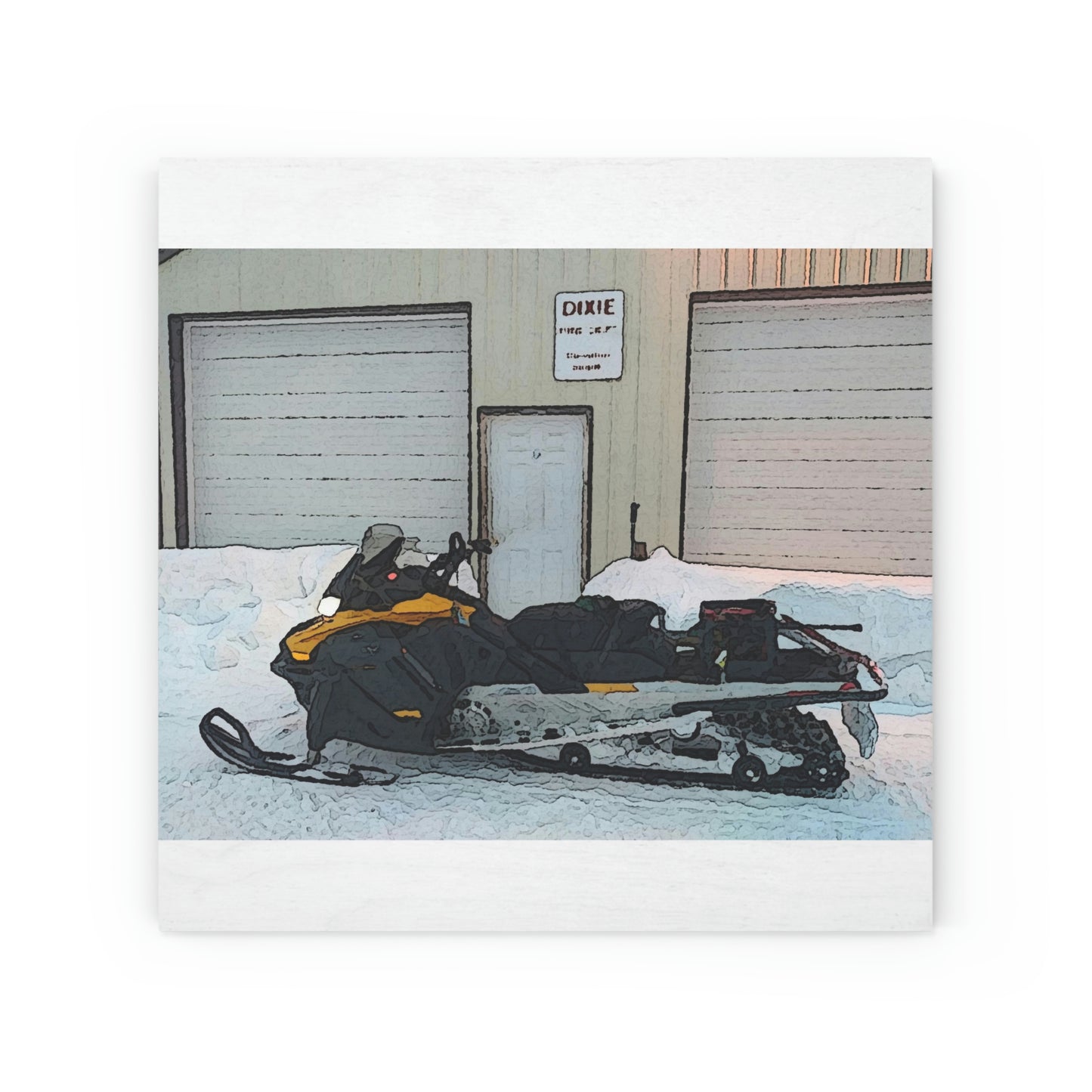 Wood Canvas ... "At The Mail Depot: Collecting Mail & Packages" ... Snowmobile 'Wells-Fargo-Wagon' ...